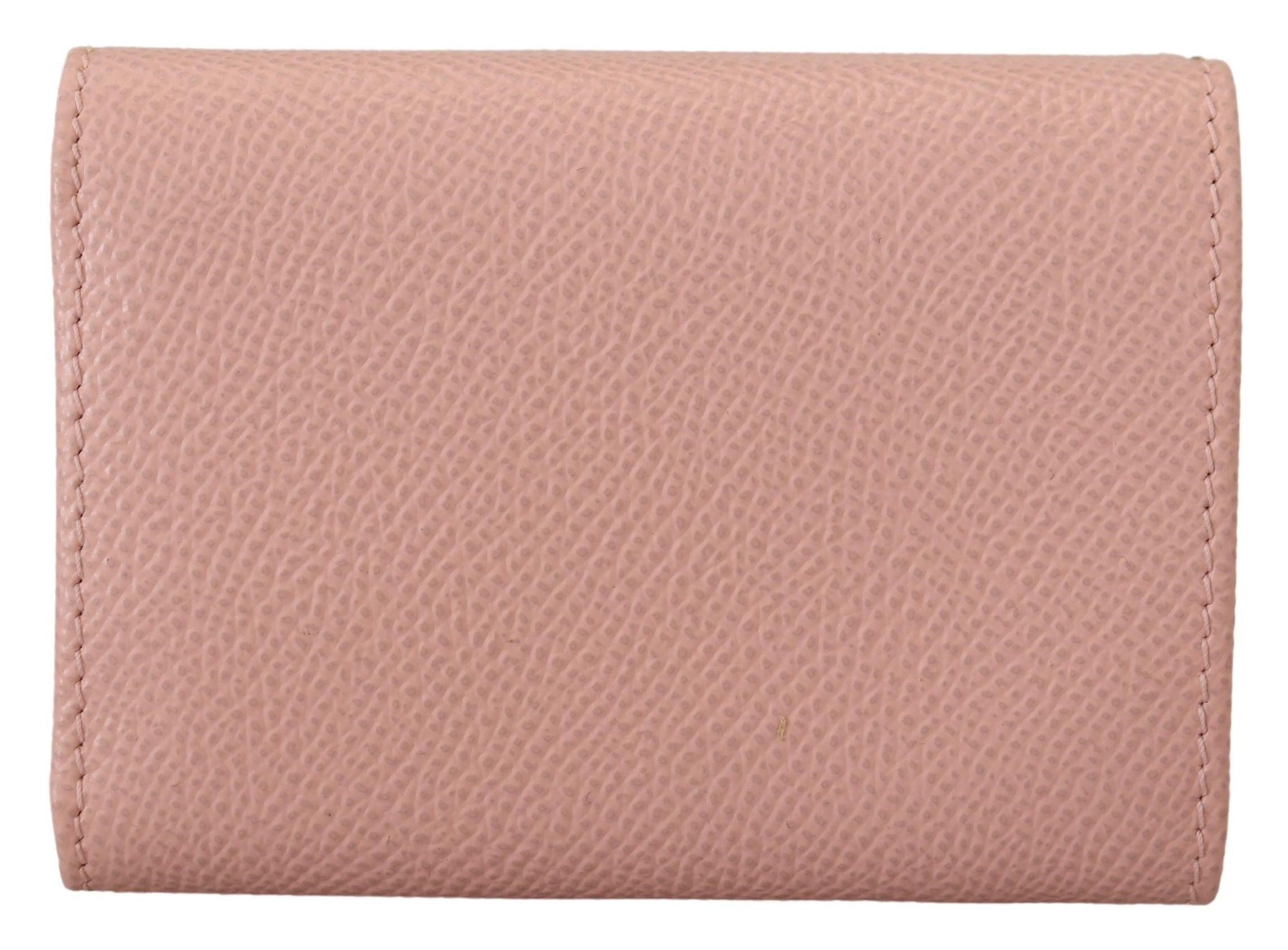 Dolce & Gabbana Elegant Pink Leather French Flap Wallet