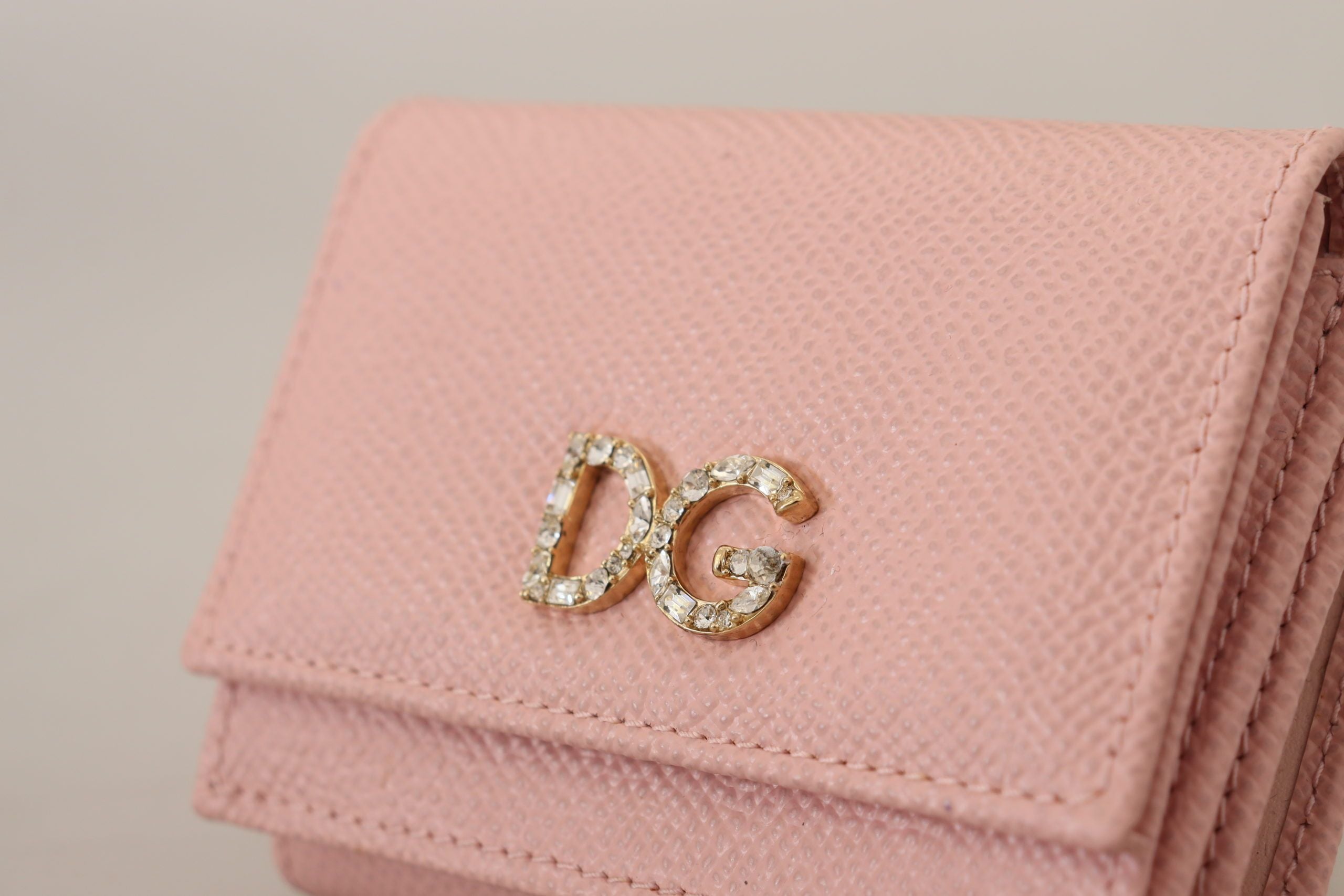 Dolce & Gabbana Elegant Pink Leather French Flap Wallet