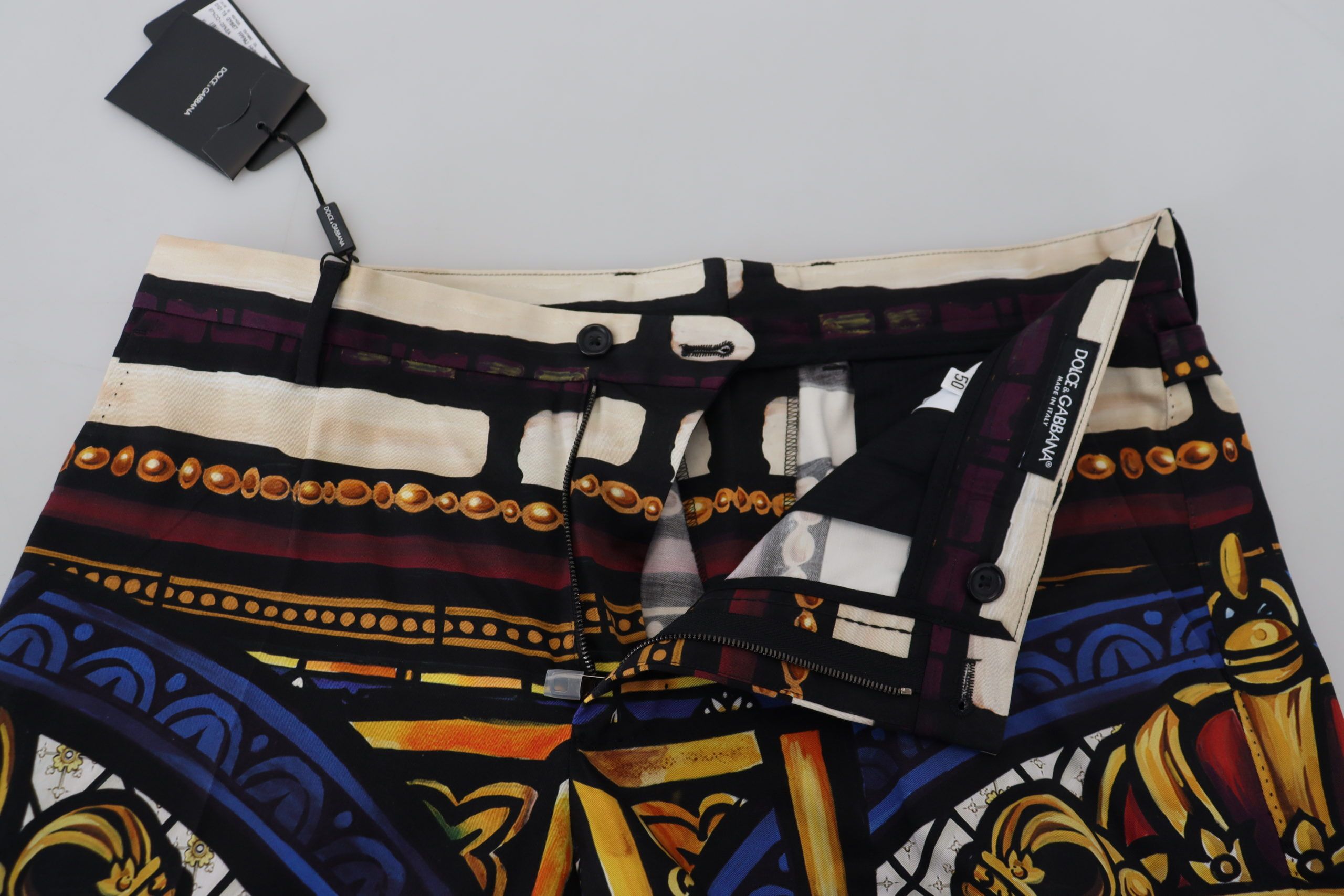 Dolce & Gabbana Slim Fit Caesar Print Chinos Trousers