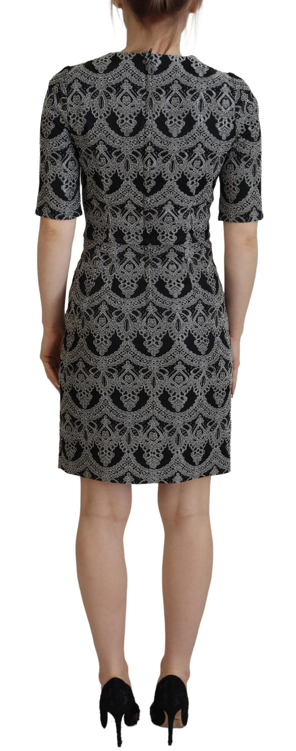 Dolce & Gabbana Elegant Jacquard Bodycon Shift Dress