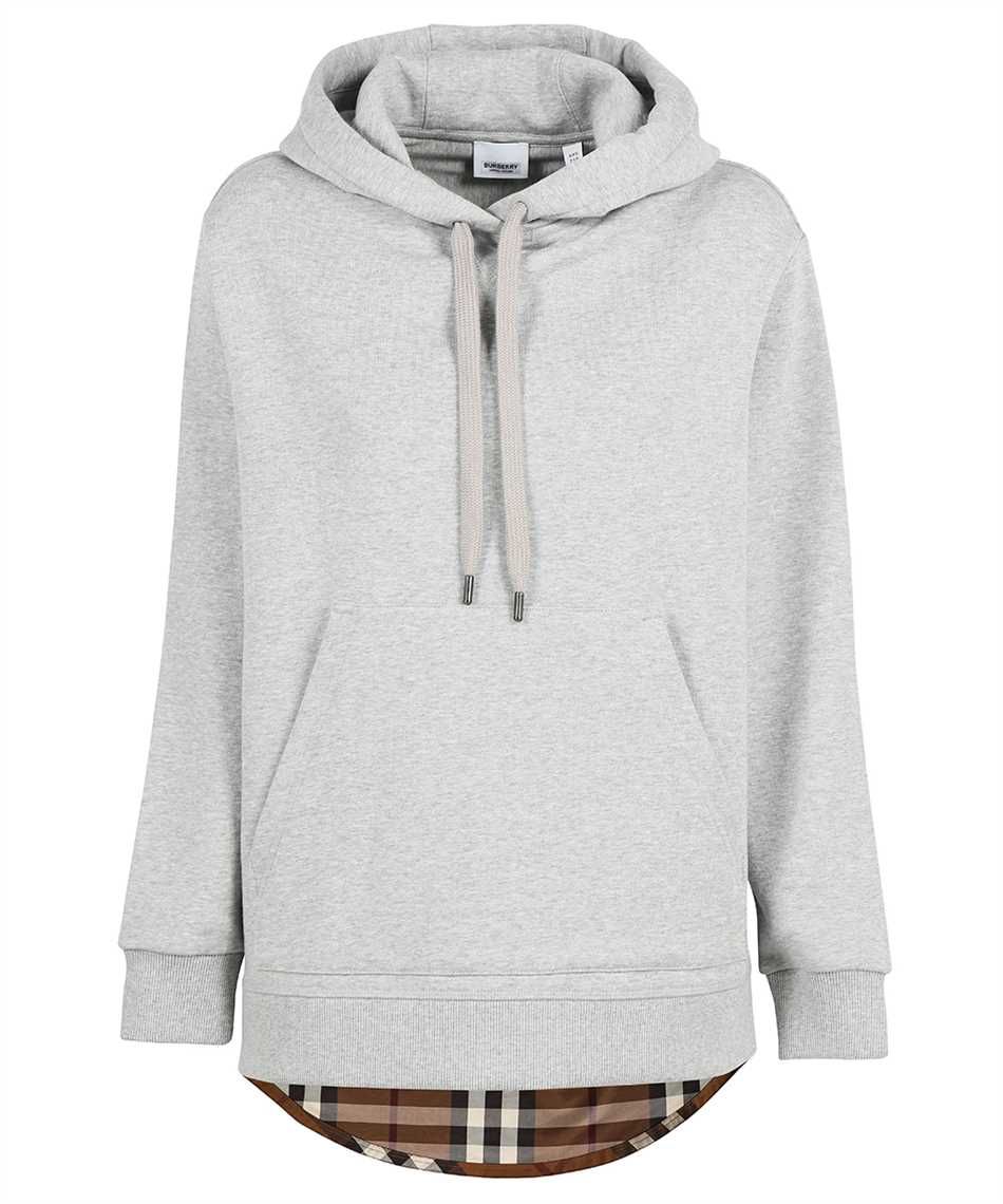 Burberry Iconic Tartan-Lined Gray Cotton Hoodie