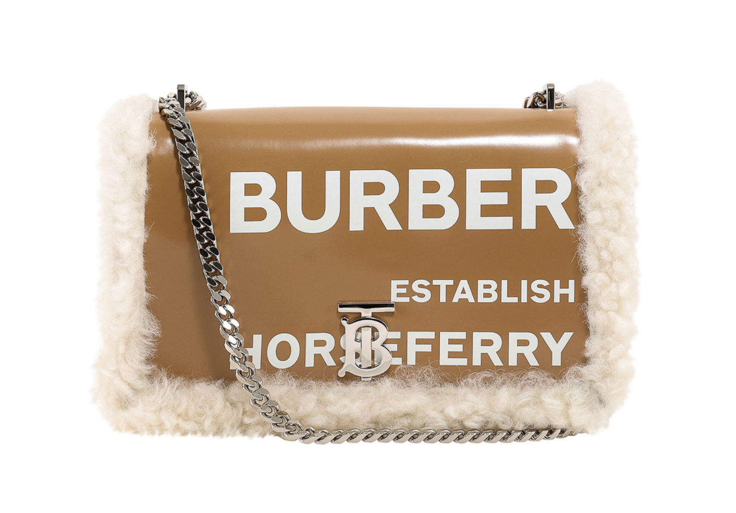 Burberry Elegant Beige Lambskin Leather Shoulder Bag