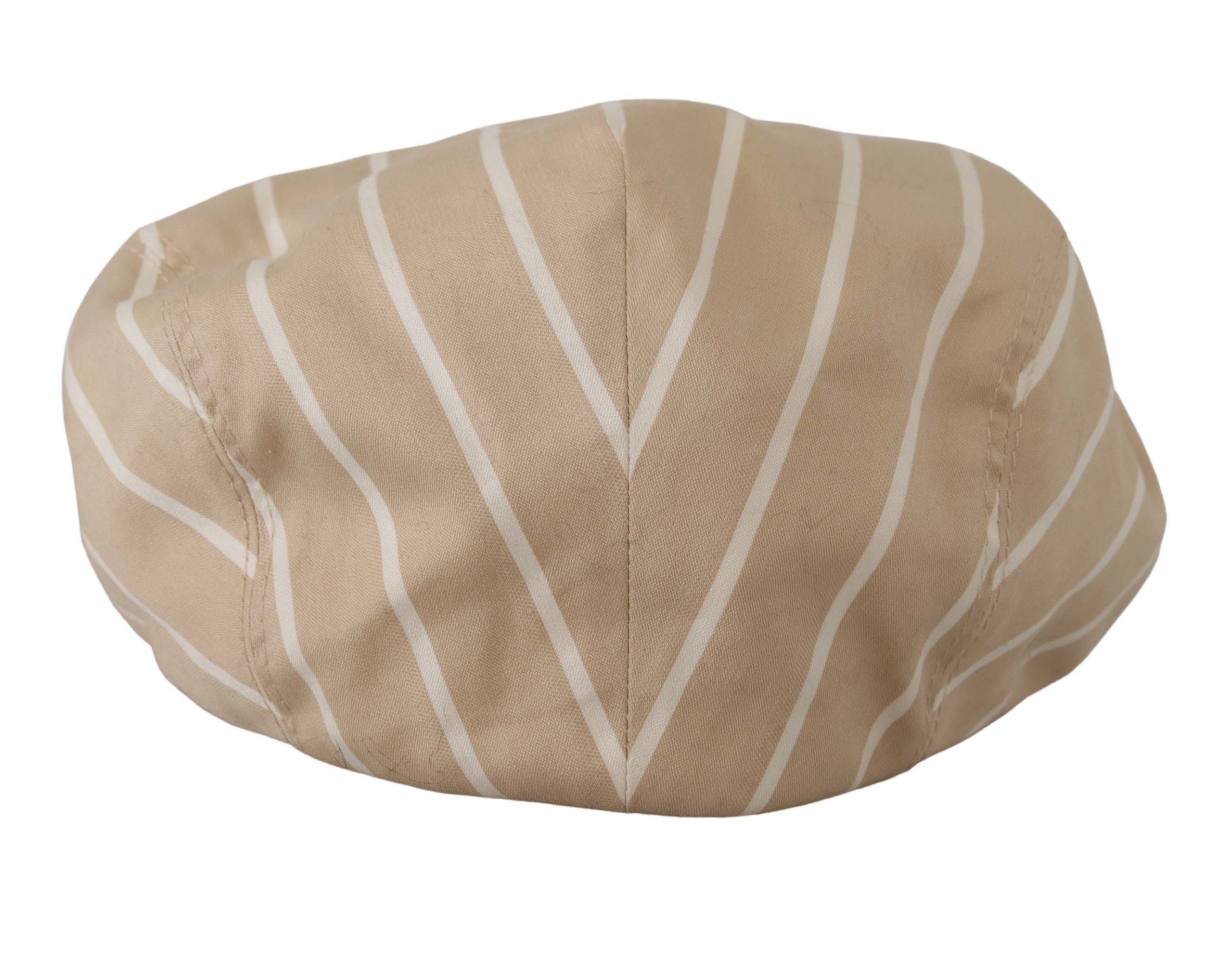 Dolce & Gabbana Elegant Striped Cotton Silk Newsboy Hat