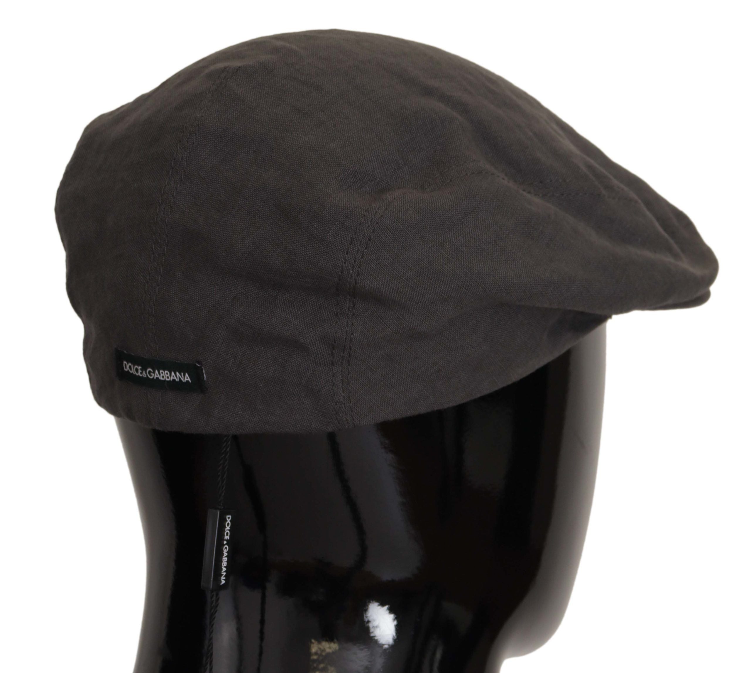 Dolce & Gabbana Stylish Dark Gray Linen Newsboy Hat