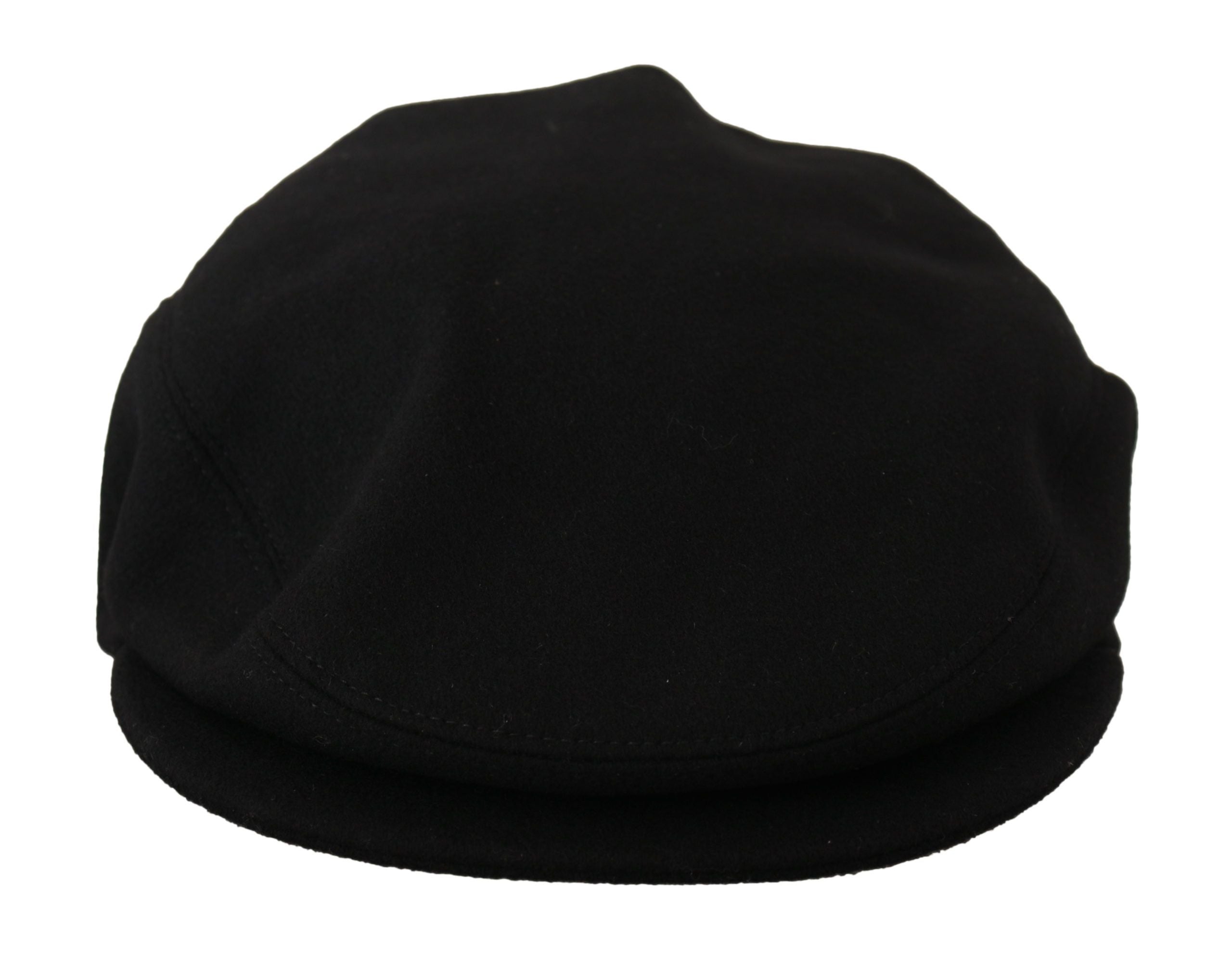 Dolce & Gabbana Elegant Black Newsboy Cap in Virgin Wool Blend