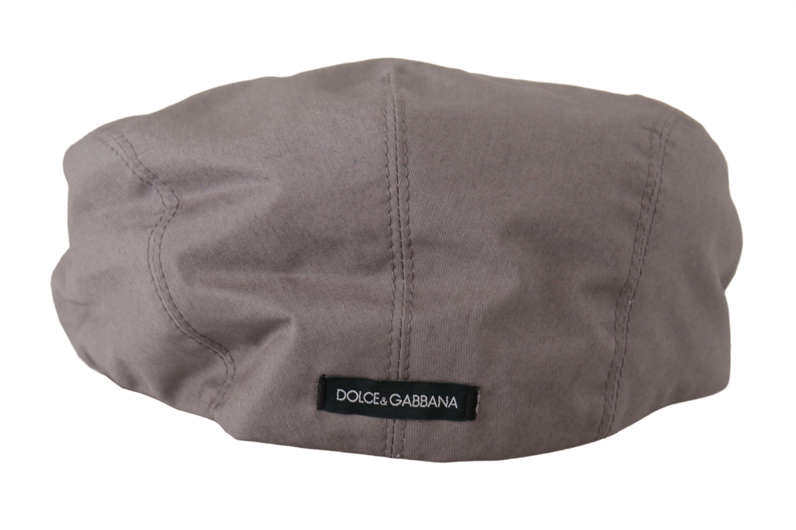 Dolce & Gabbana Elegant Gray Cotton Newsboy Hat