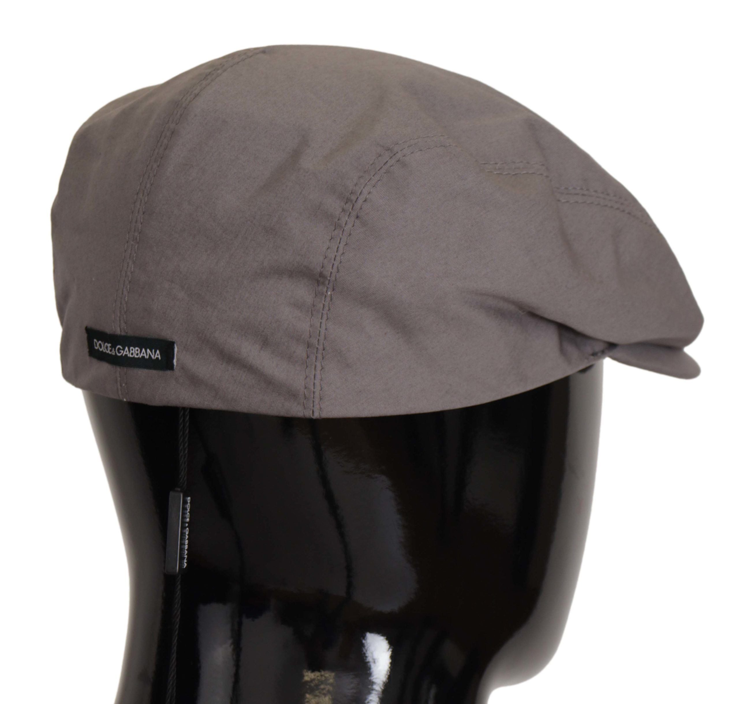 Dolce & Gabbana Elegant Gray Cotton Newsboy Hat