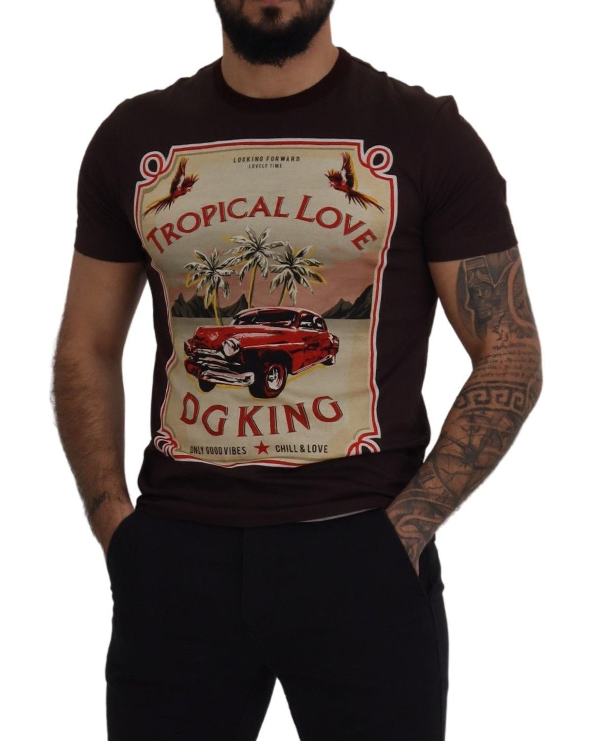 Dolce & Gabbana Tropical Love DG King Cotton Tee - A Royal Touch!