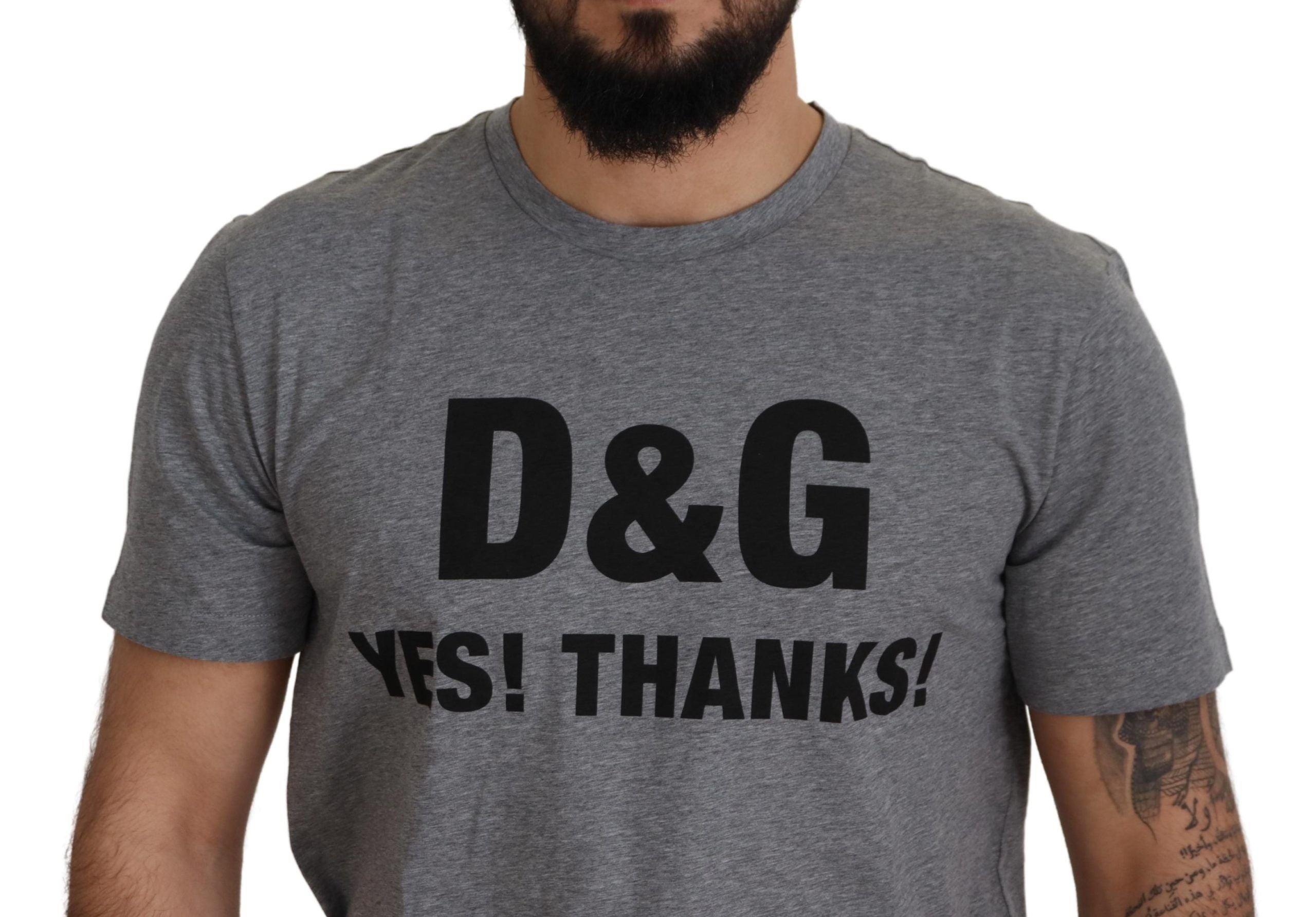 Dolce & Gabbana Iconic Gray YES THANKS Tee