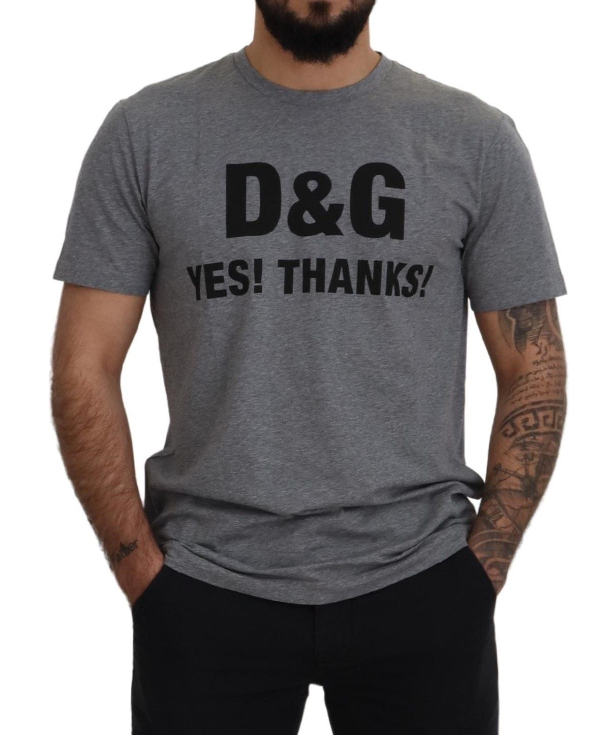 Dolce & Gabbana Iconic Gray YES THANKS Tee