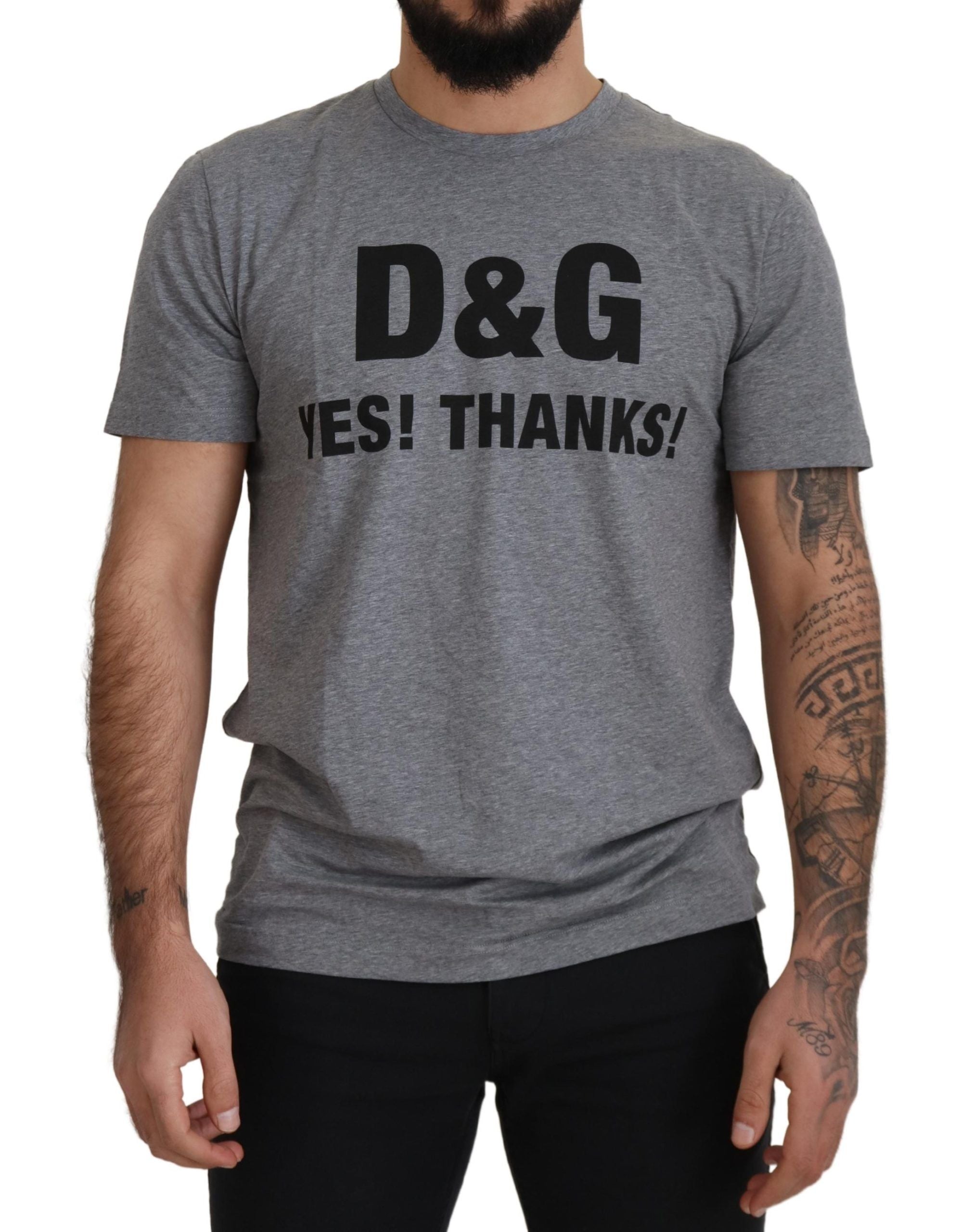 Dolce & Gabbana Iconic Gray YES THANKS Tee