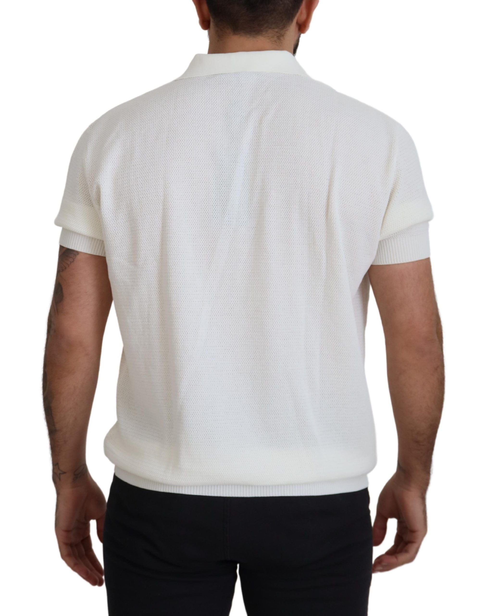 Dolce & Gabbana Elegant White Cotton Polo T-Shirt