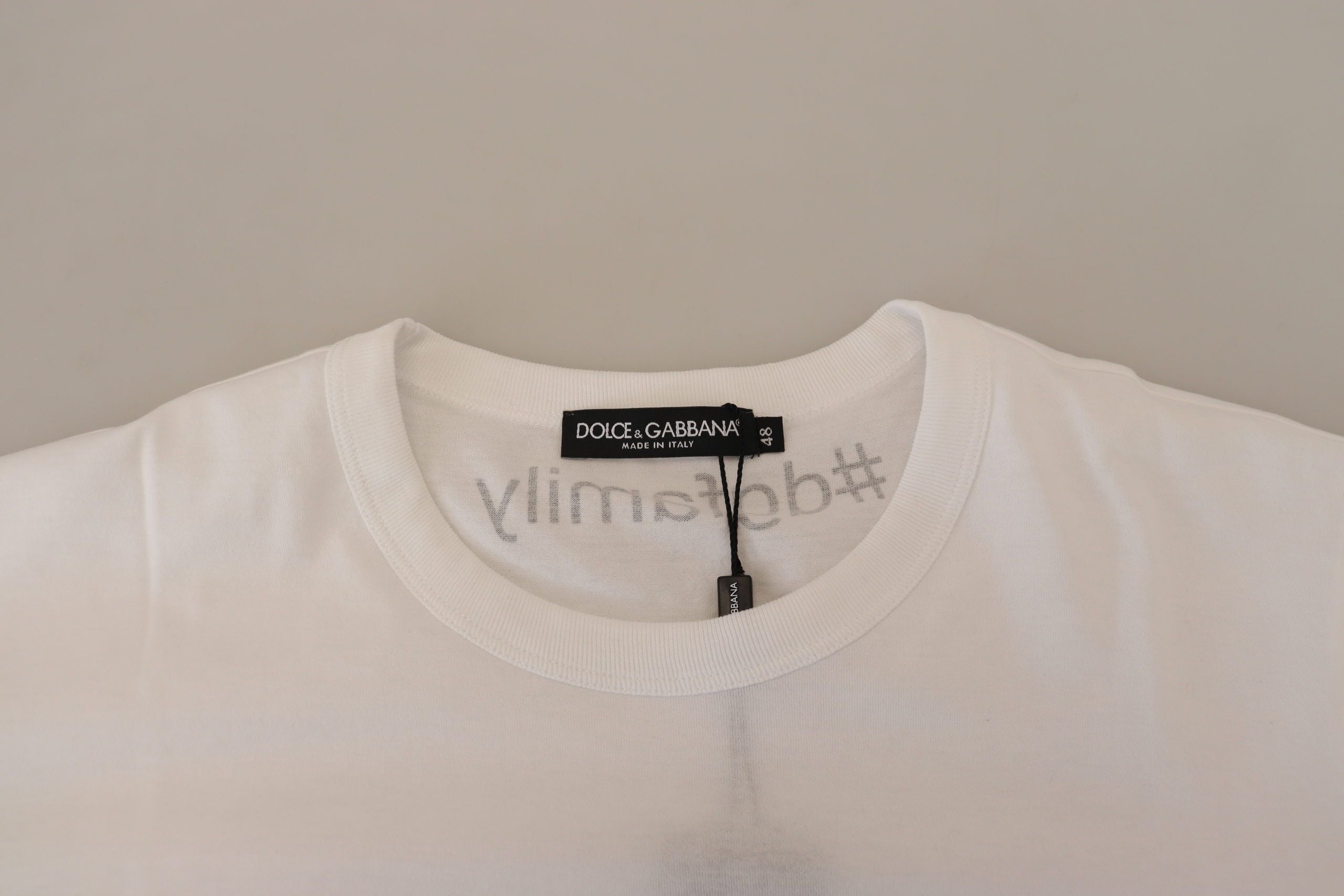 Dolce & Gabbana Elegant White Cotton Crew Neck Tee