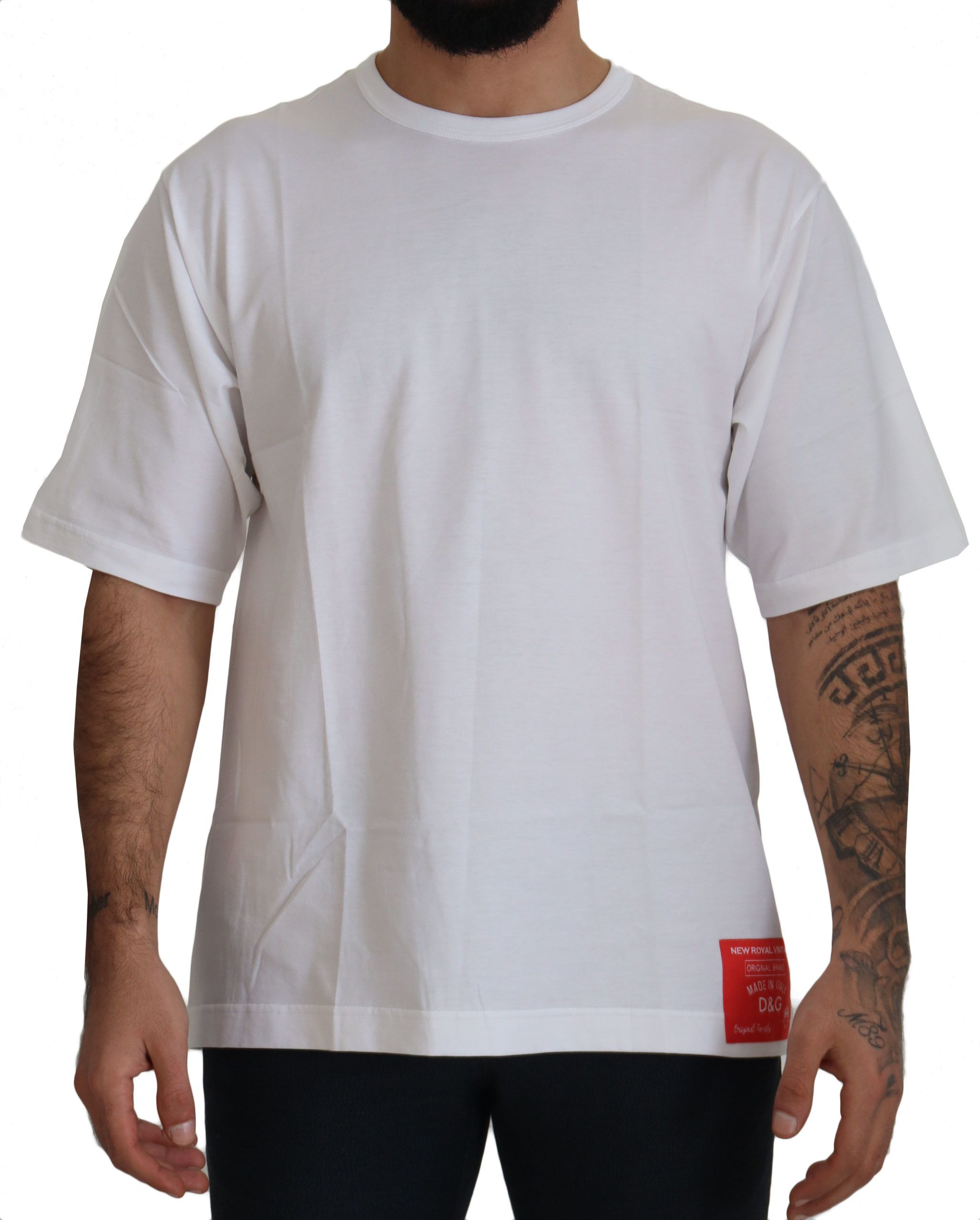 Dolce & Gabbana Elegant White Cotton Crew Neck Tee