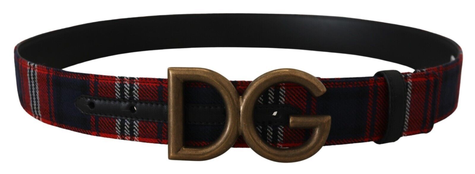 Dolce & Gabbana Elegant Multicolor Tartan Belt with Logo Buckle