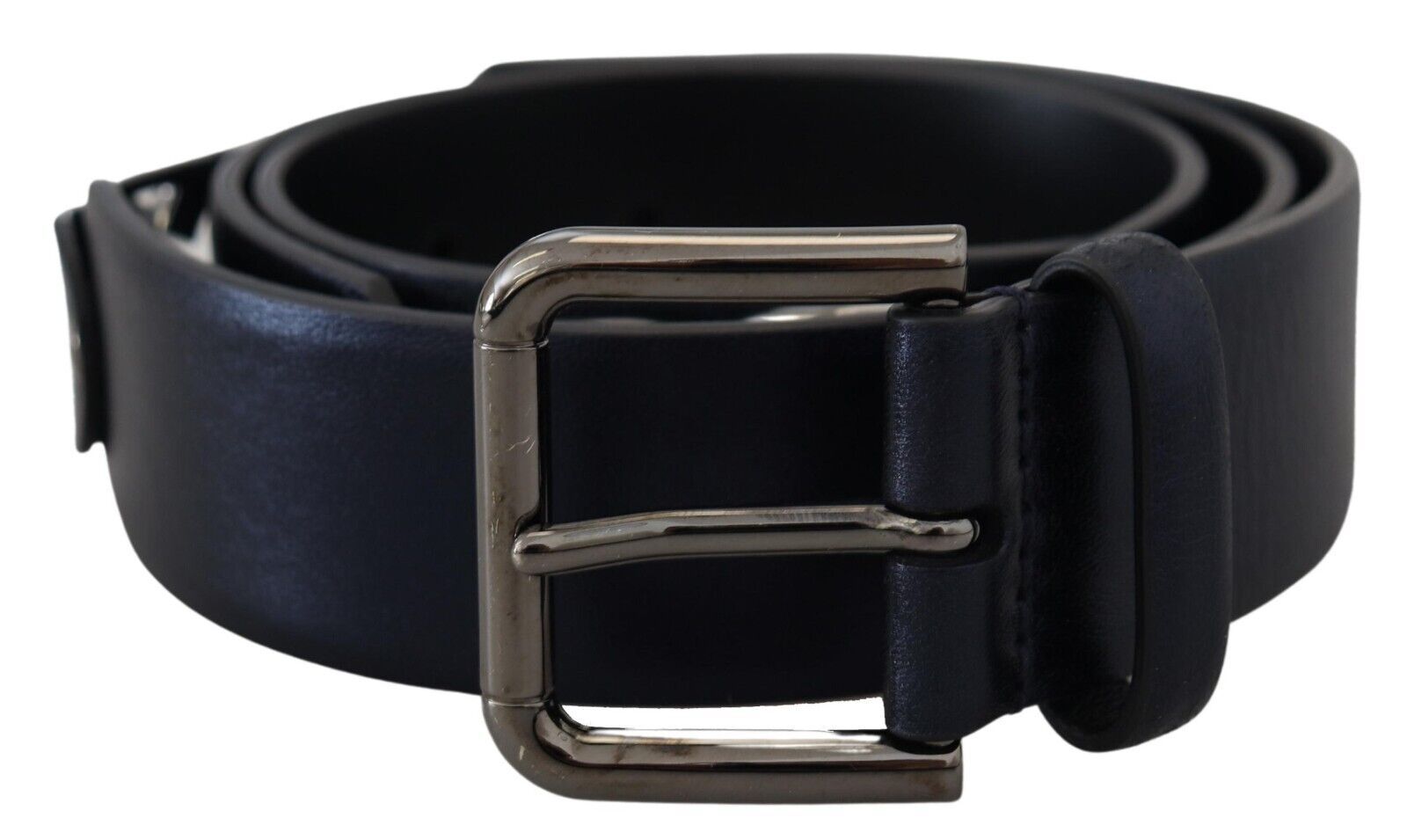 Dolce & Gabbana Metallic Blue Italian Leather Belt