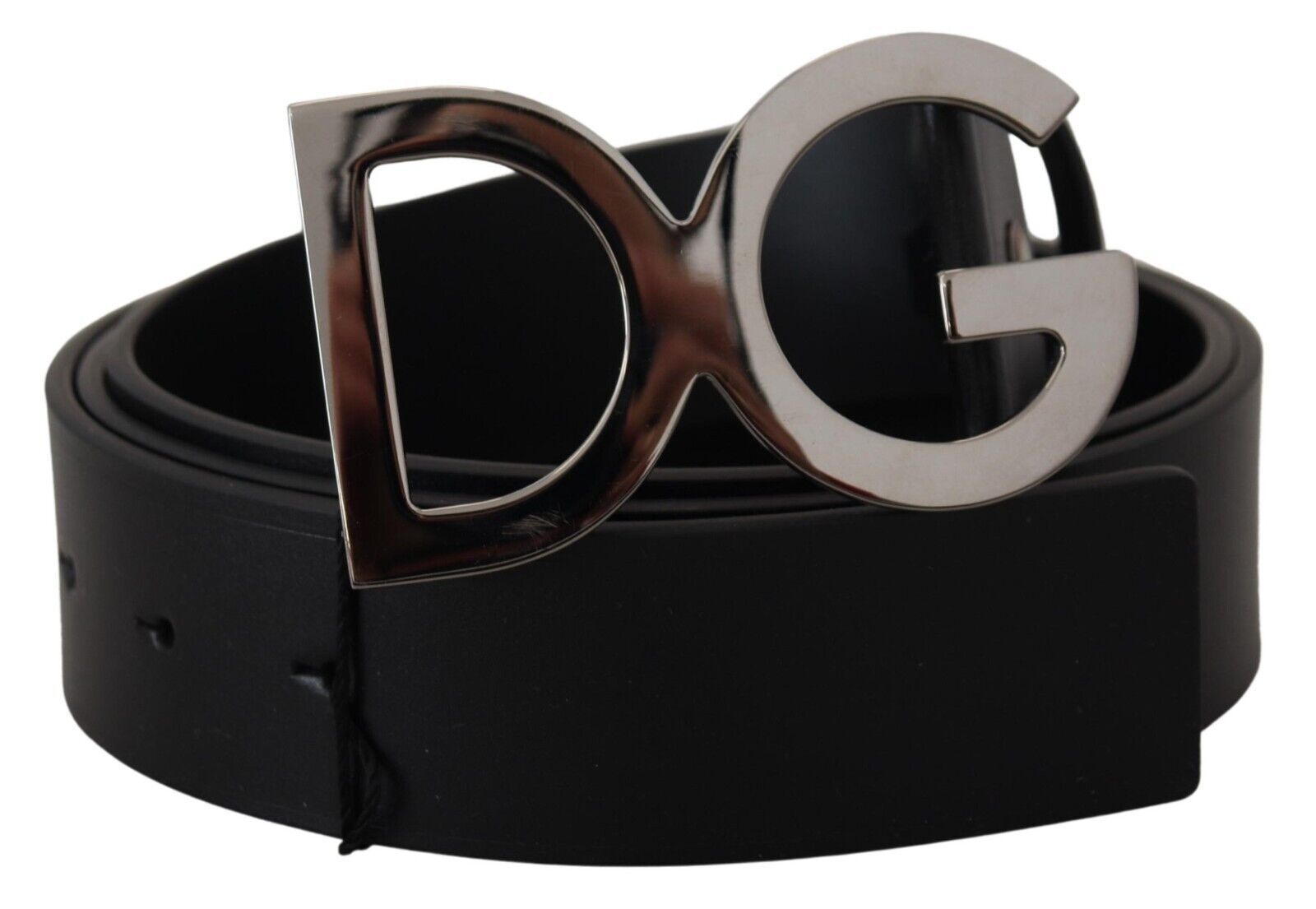 Dolce & Gabbana Elegant Black Leather DG Logo Belt