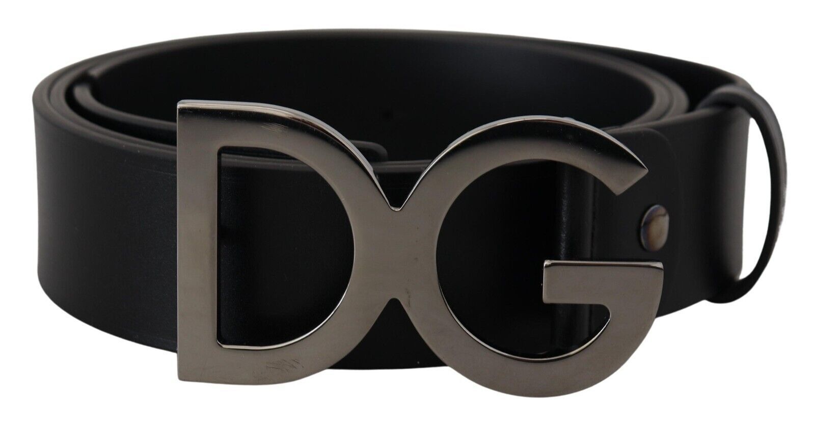 Dolce & Gabbana Elegant Black Leather DG Logo Belt