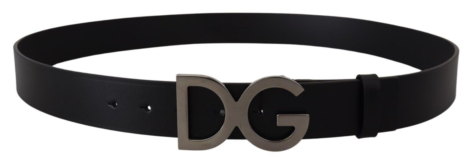 Dolce & Gabbana Elegant Black Leather DG Logo Belt