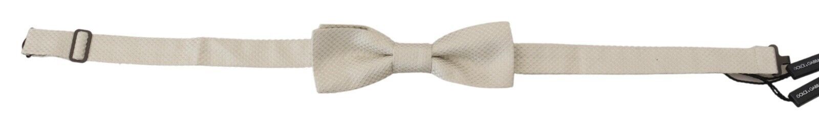 Dolce & Gabbana Elegant White Silk Bow Tie