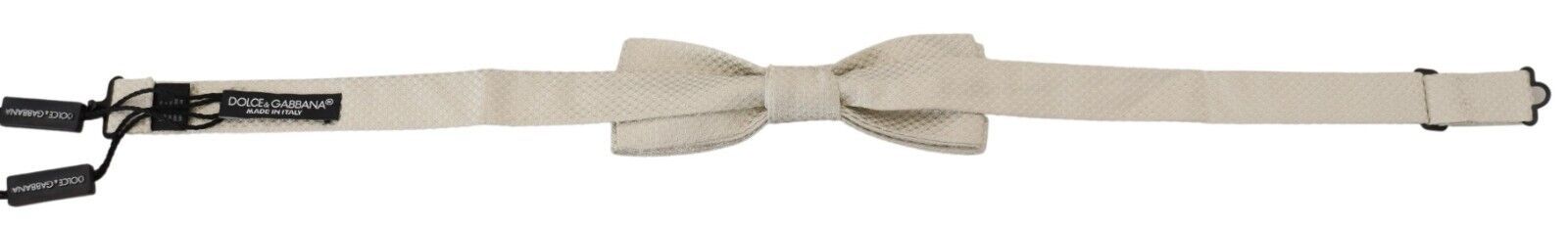 Dolce & Gabbana Elegant White Silk Bow Tie