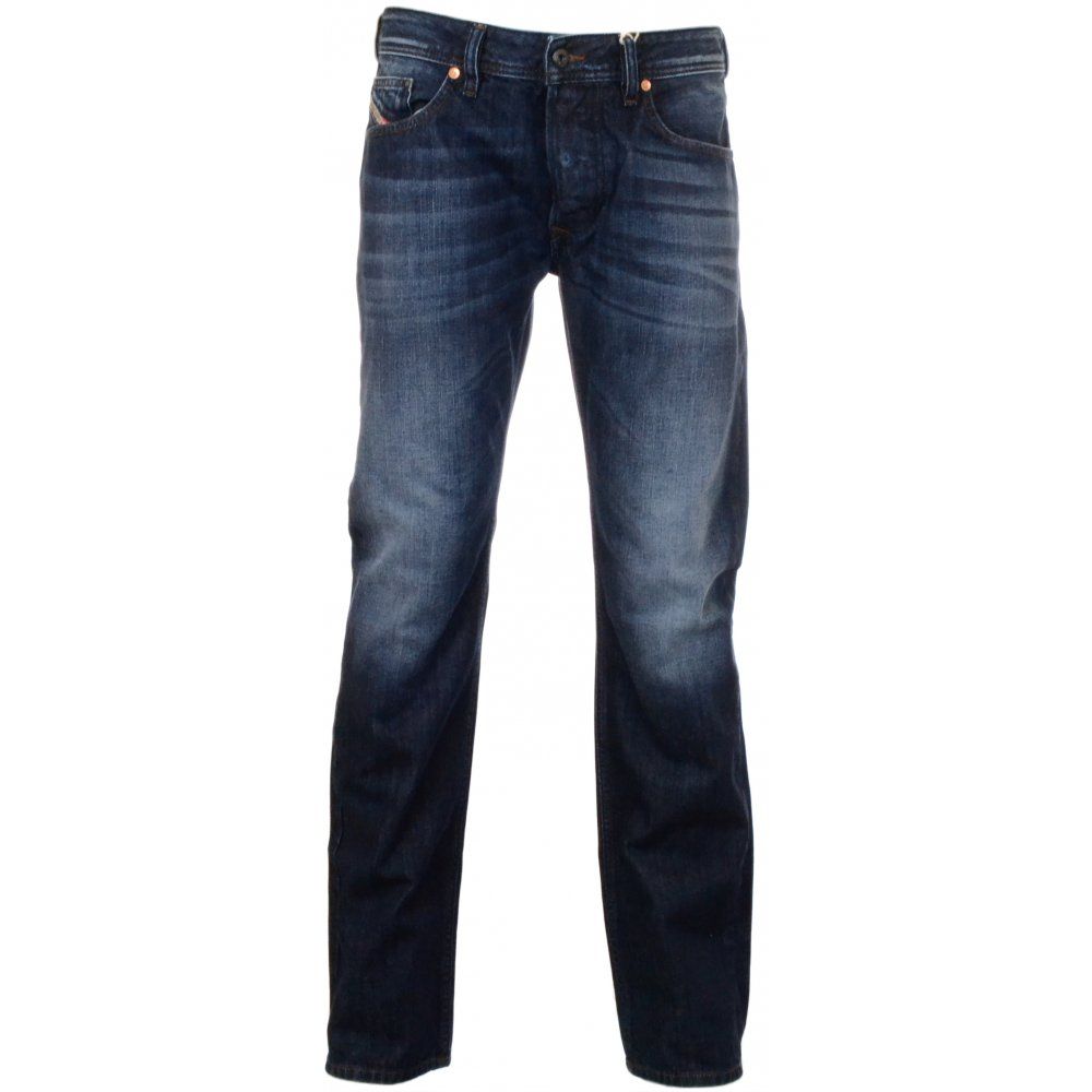 Diesel Elegant Straight Dark Blue Denim Jeans