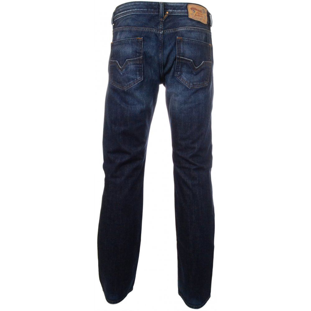 Diesel Elegant Straight Dark Blue Denim Jeans