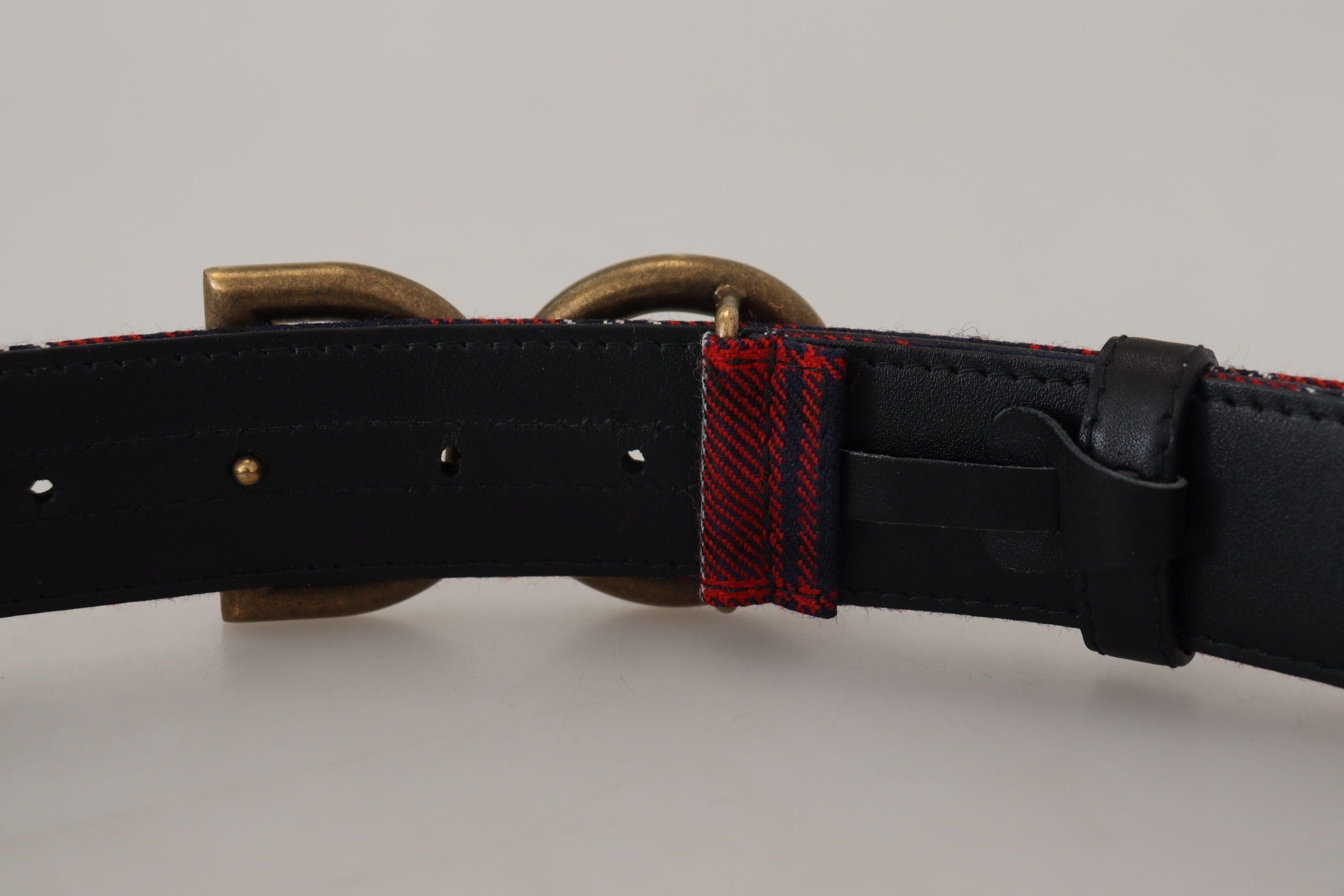 Dolce & Gabbana Elegant Multicolor Tartan Belt with Logo Buckle