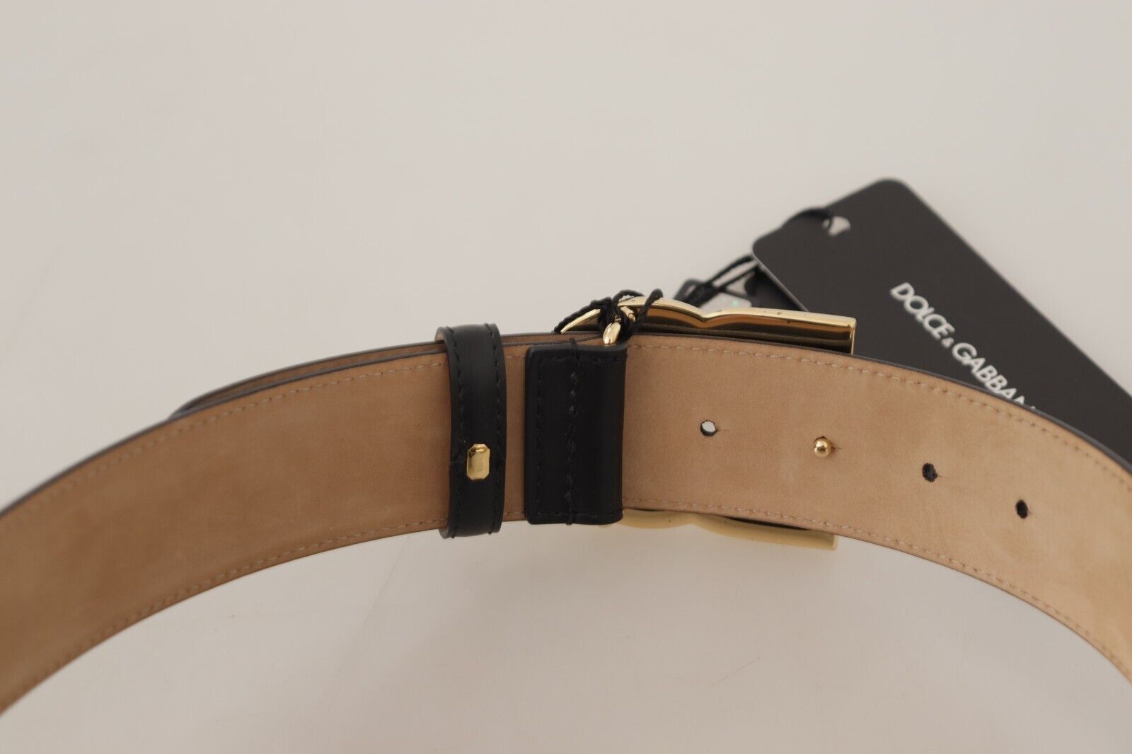 Dolce & Gabbana Elegant Engraved Logo Leather Belt