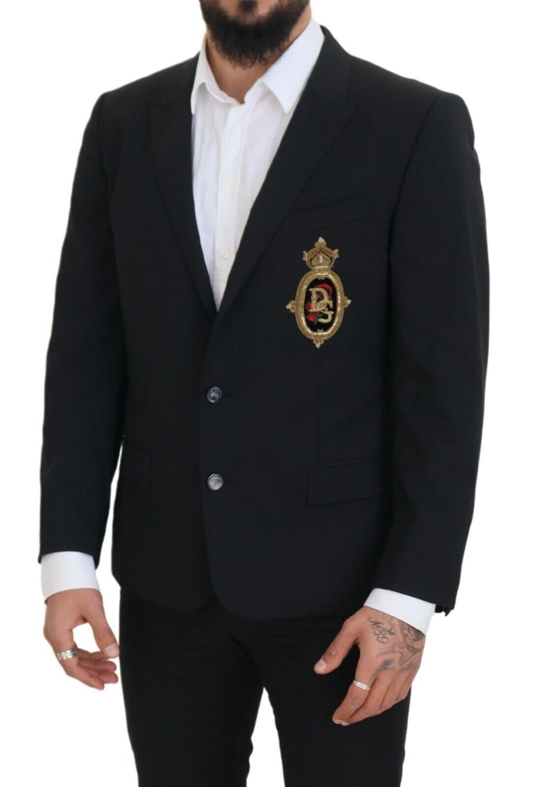 Dolce & Gabbana Elegant Slim Fit Black Wool Blazer