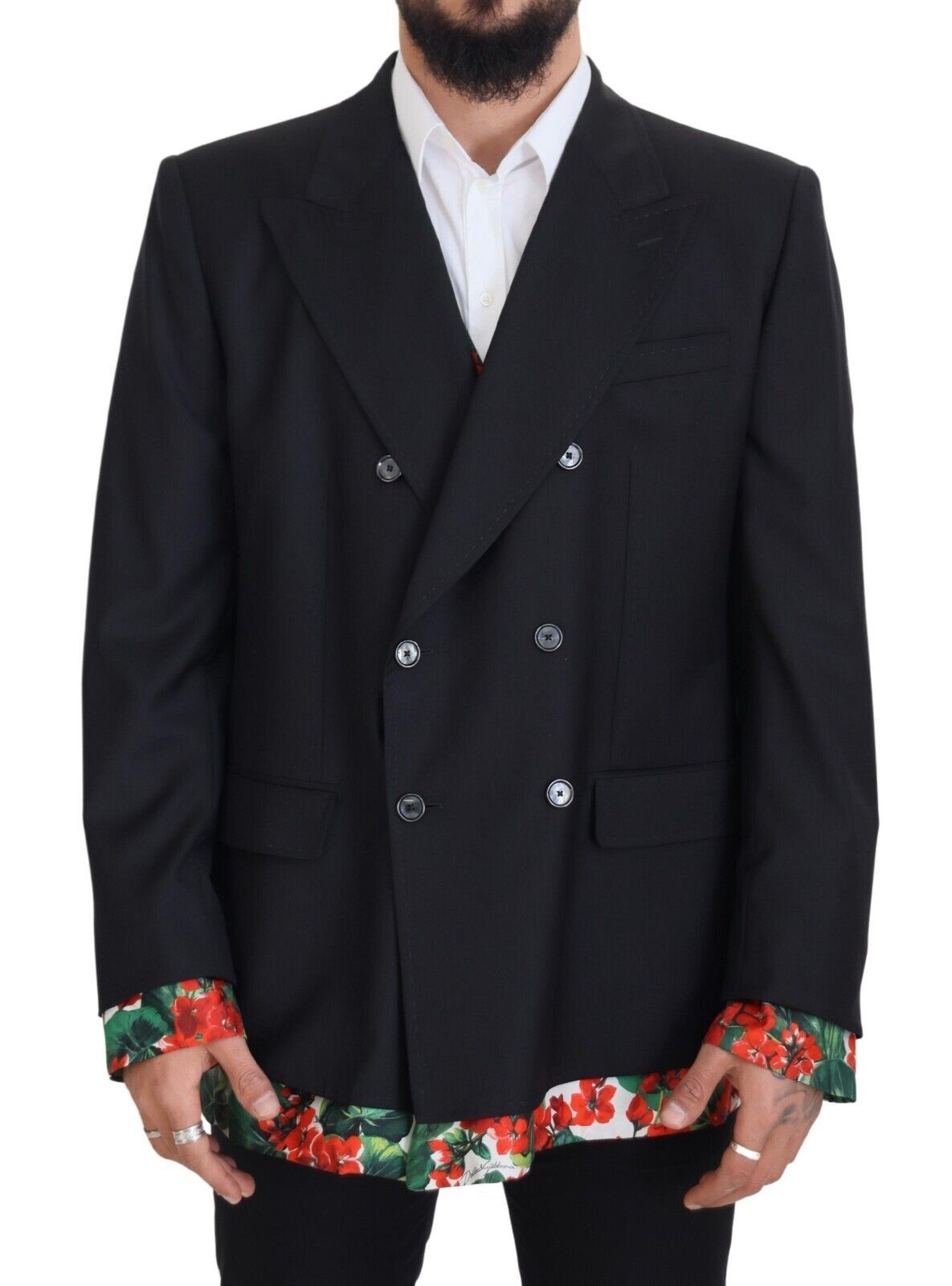 Dolce & Gabbana Elegant Double Breasted Wool Silk Blazer