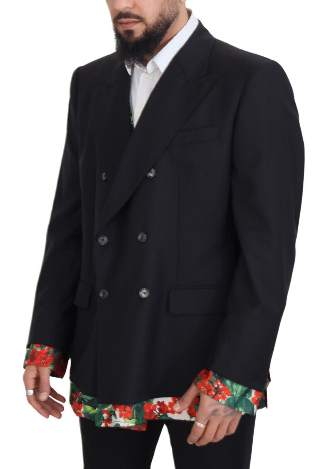 Dolce & Gabbana Elegant Double Breasted Wool Silk Blazer