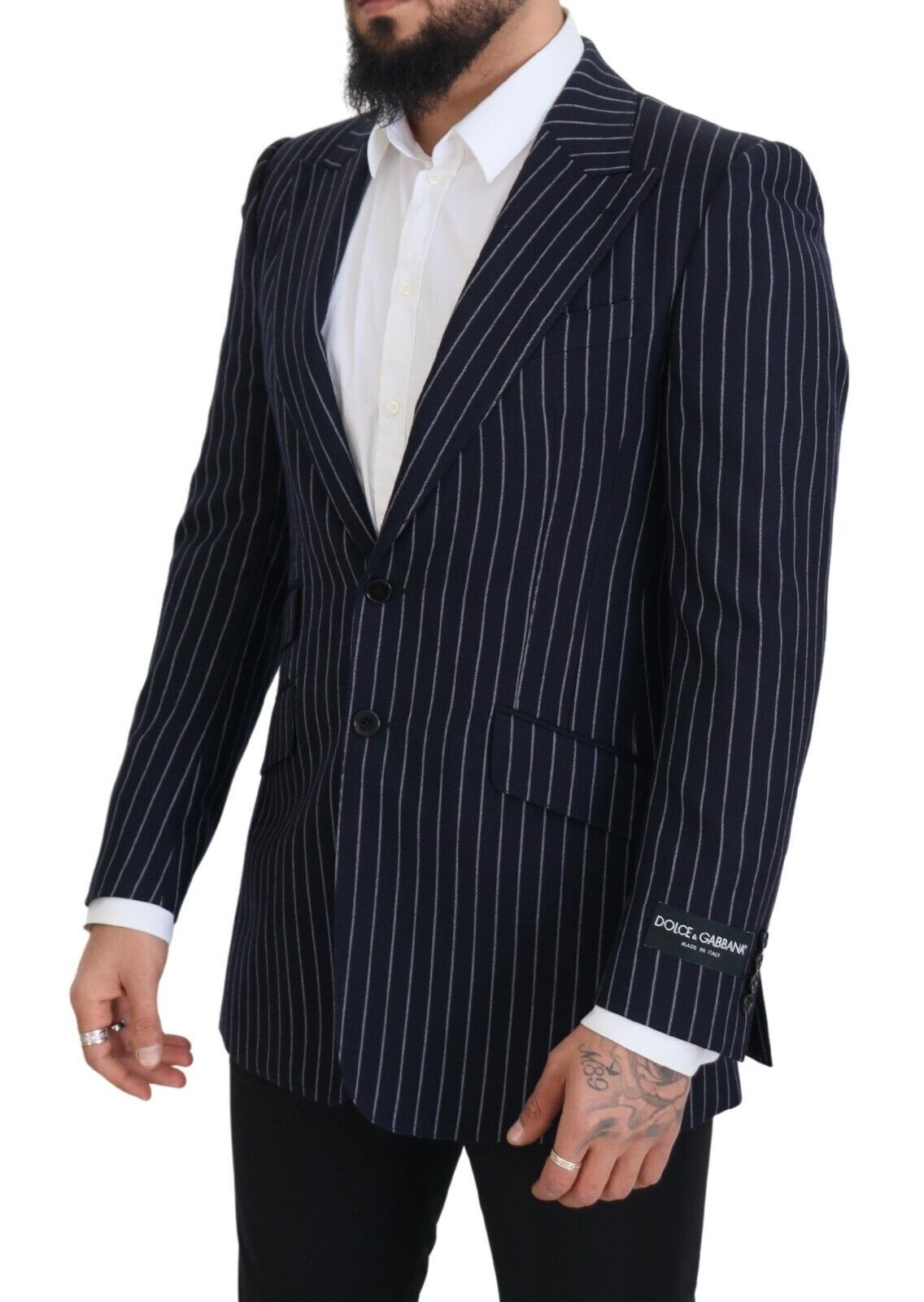 Dolce & Gabbana Elegant Navy Slim Fit Wool Blazer