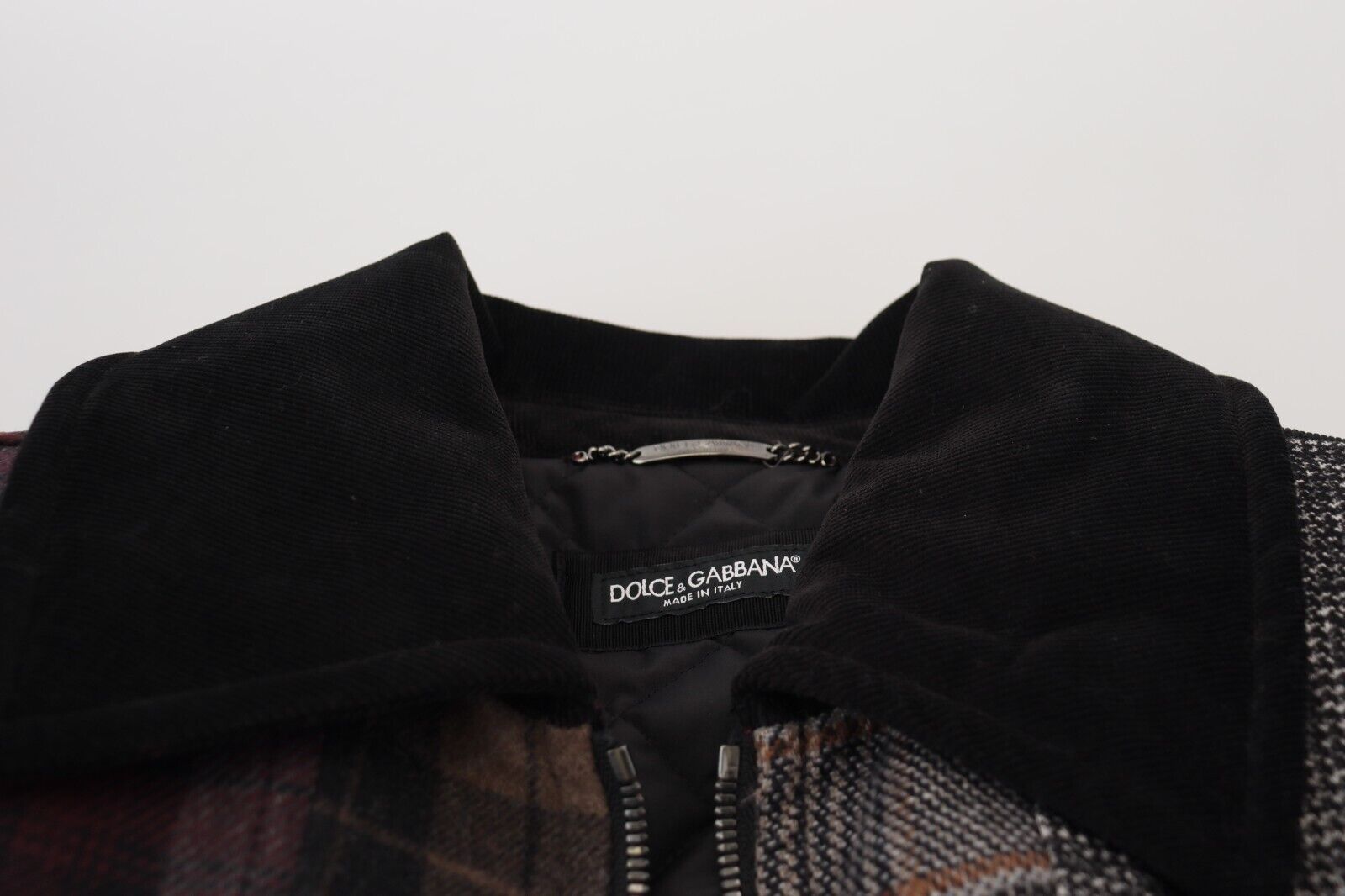 Dolce & Gabbana Multicolor Plaid Bomber Jacket with Luxe Blend