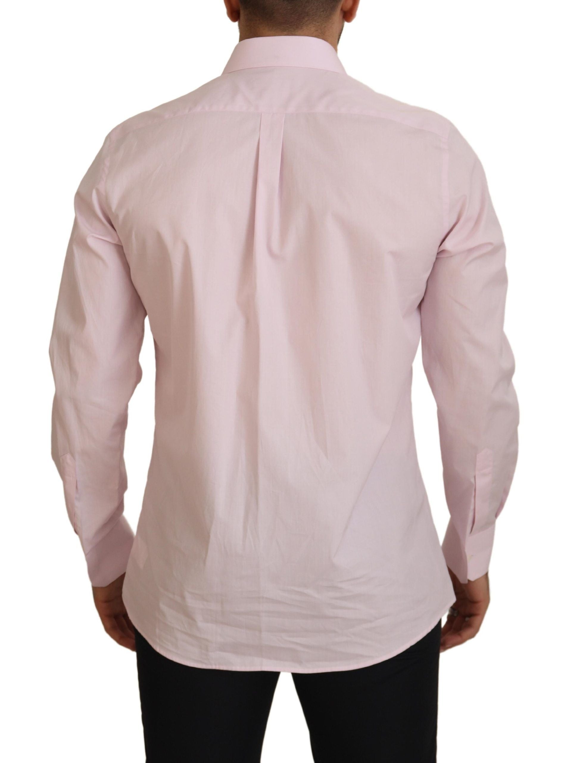 Dolce & Gabbana Exquisite Slim Fit Pink Cotton Shirt