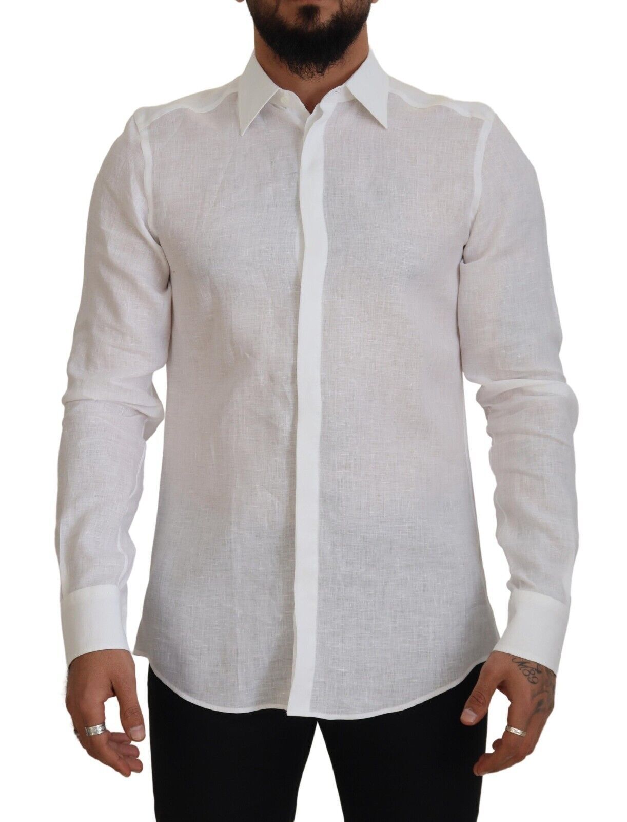 Dolce & Gabbana Elegant White Martini Dress Shirt