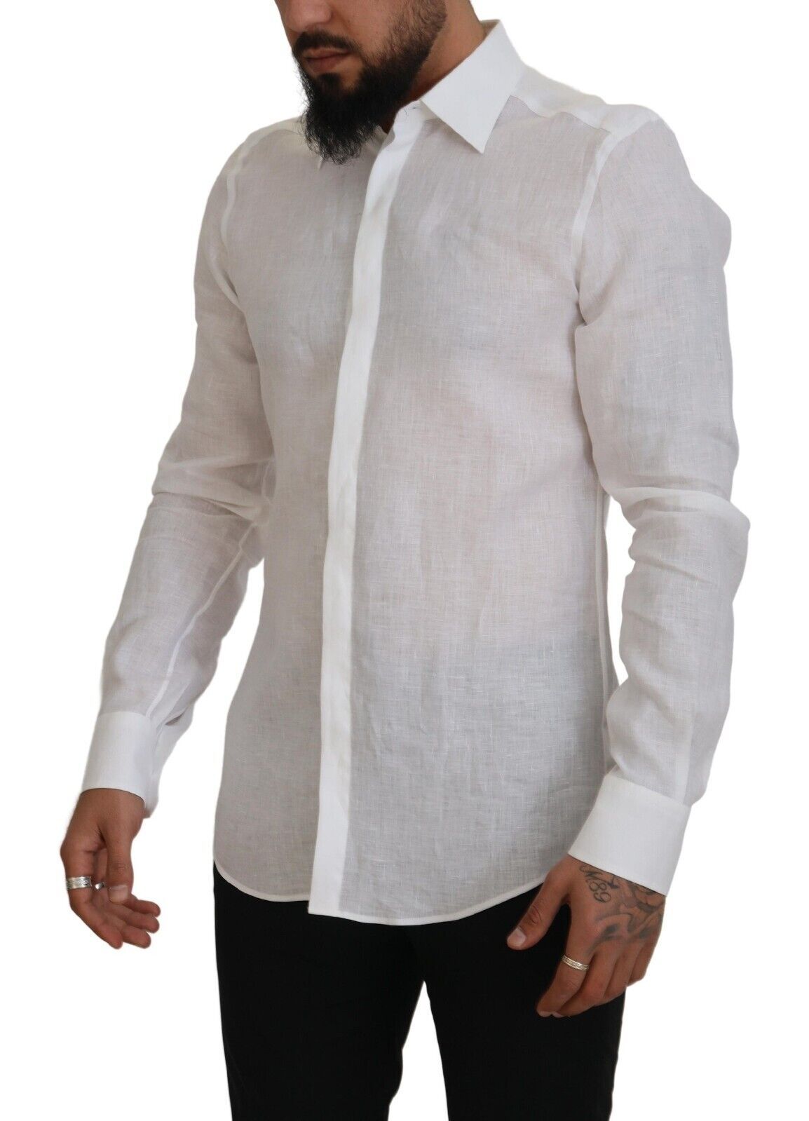 Dolce & Gabbana Elegant White Martini Dress Shirt