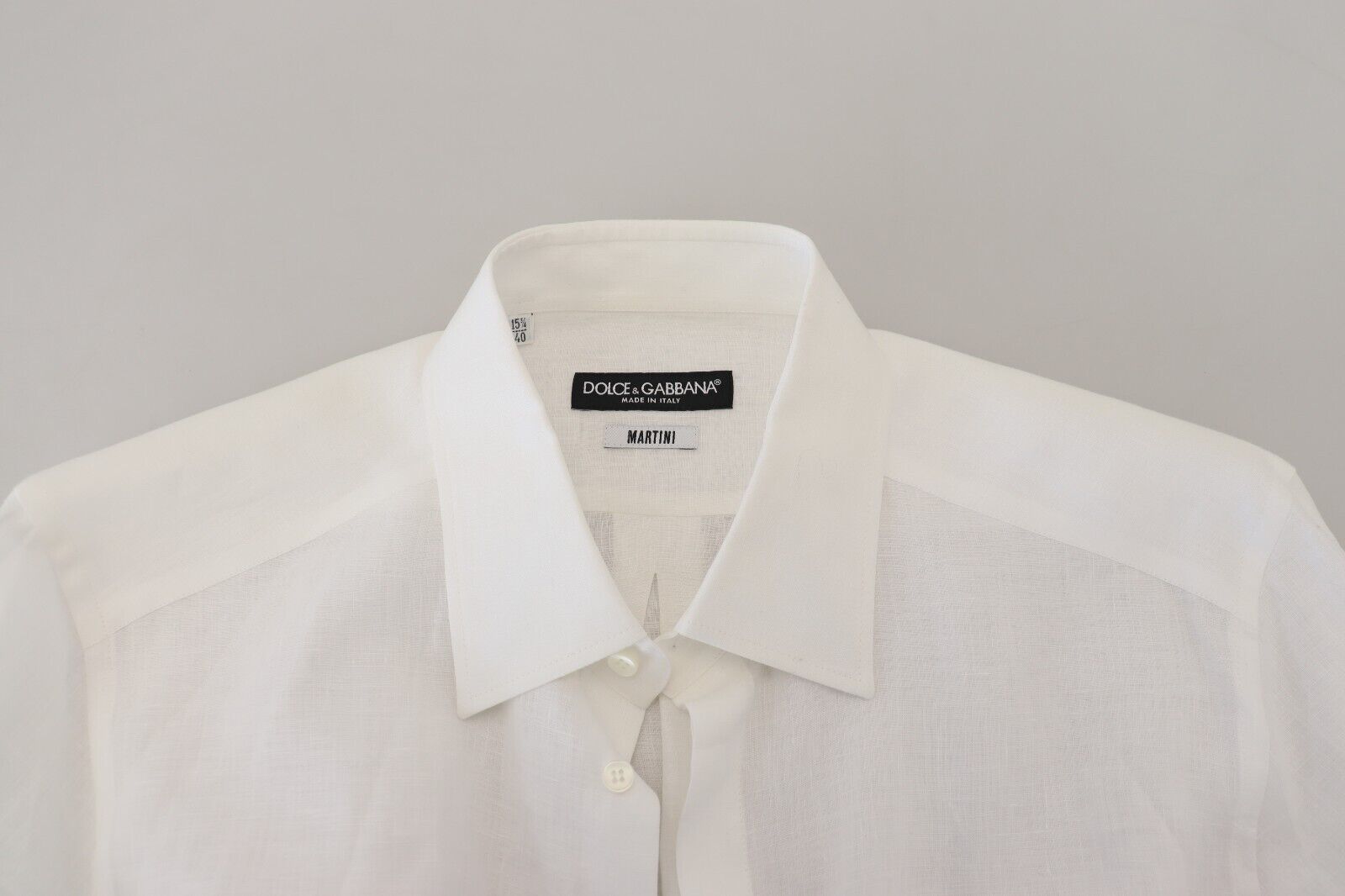 Dolce & Gabbana Elegant White Martini Dress Shirt