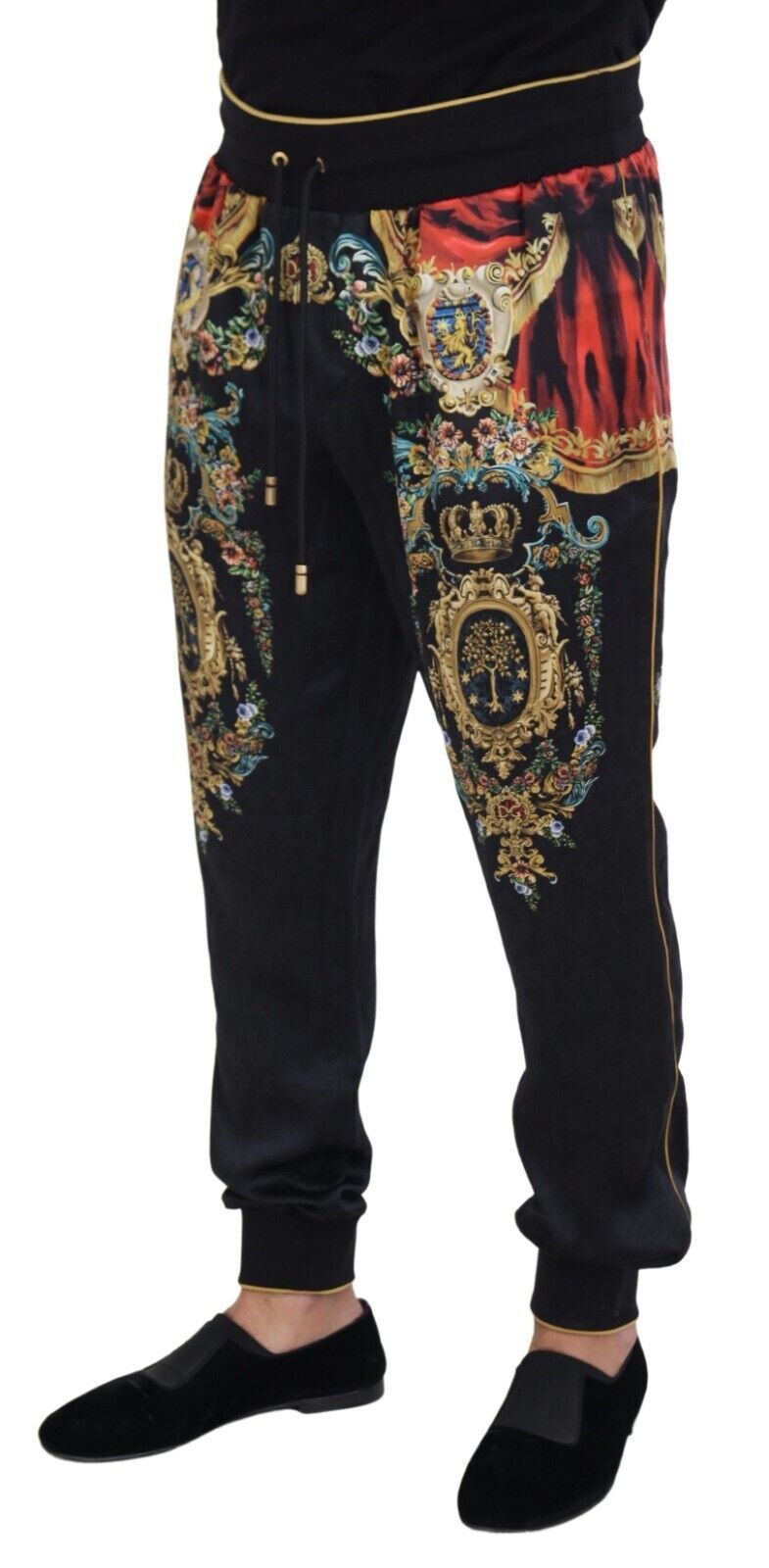 Dolce & Gabbana Sleek Black Silk Italian Dress Pants