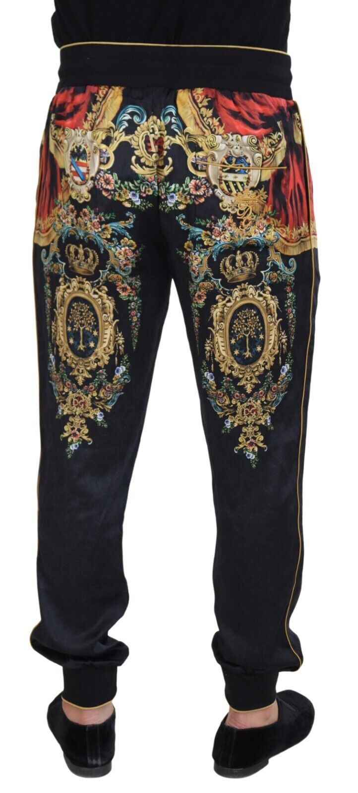 Dolce & Gabbana Sleek Black Silk Italian Dress Pants