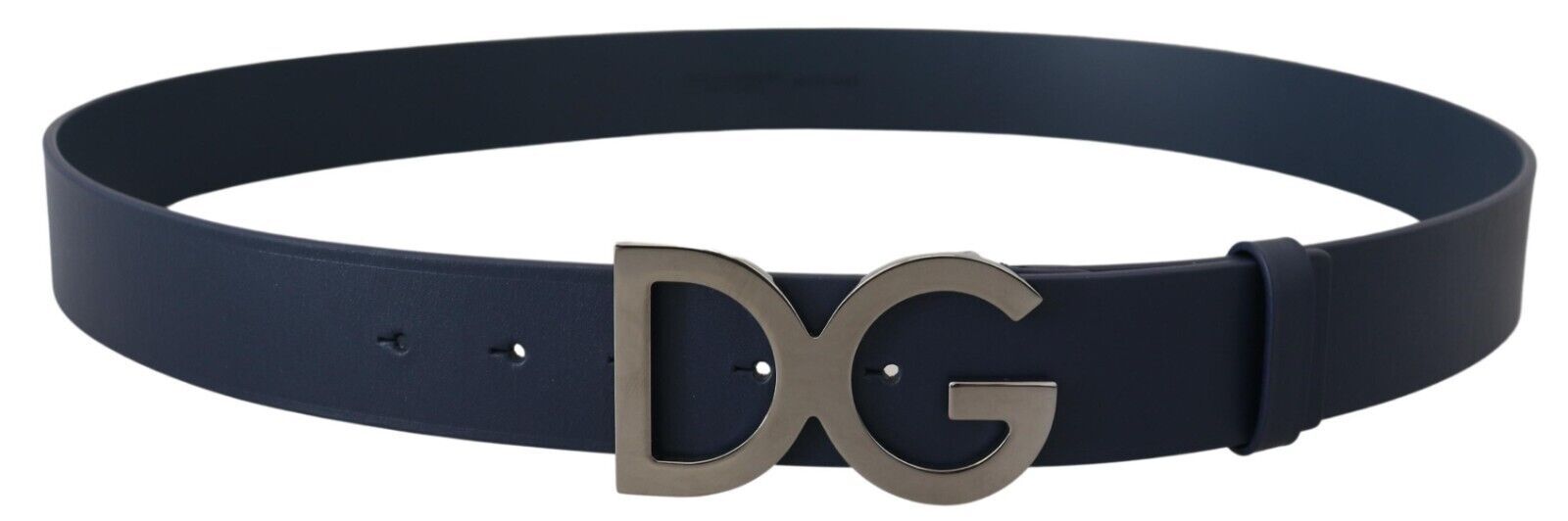 Dolce & Gabbana Elegant Blue Leather Belt with DG Buckle