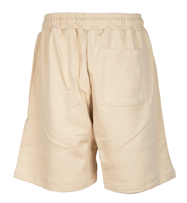 Comme Des Fuckdown Beige Cotton Bermuda Shorts with Logo Print