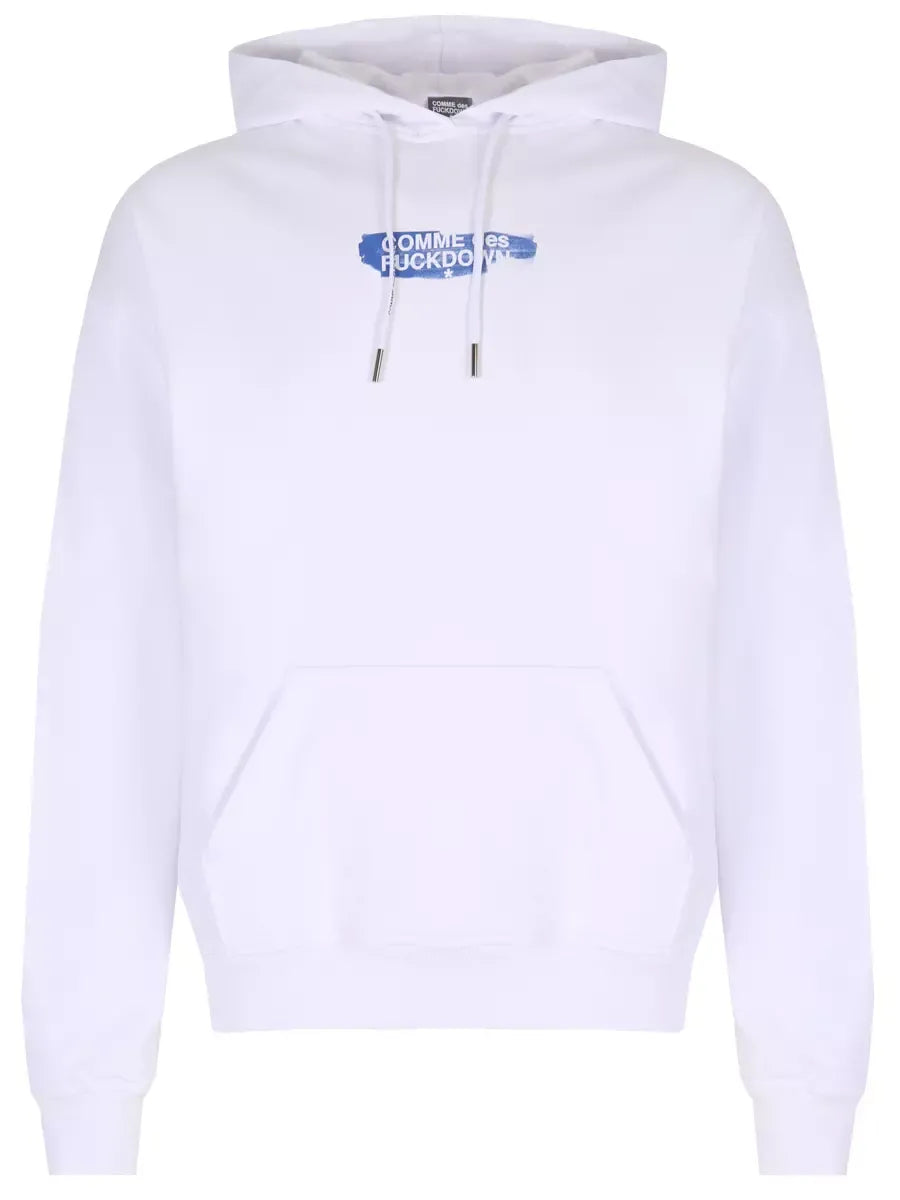 Comme Des Fuckdown Cotton Logo Graphic Hooded Sweatshirt