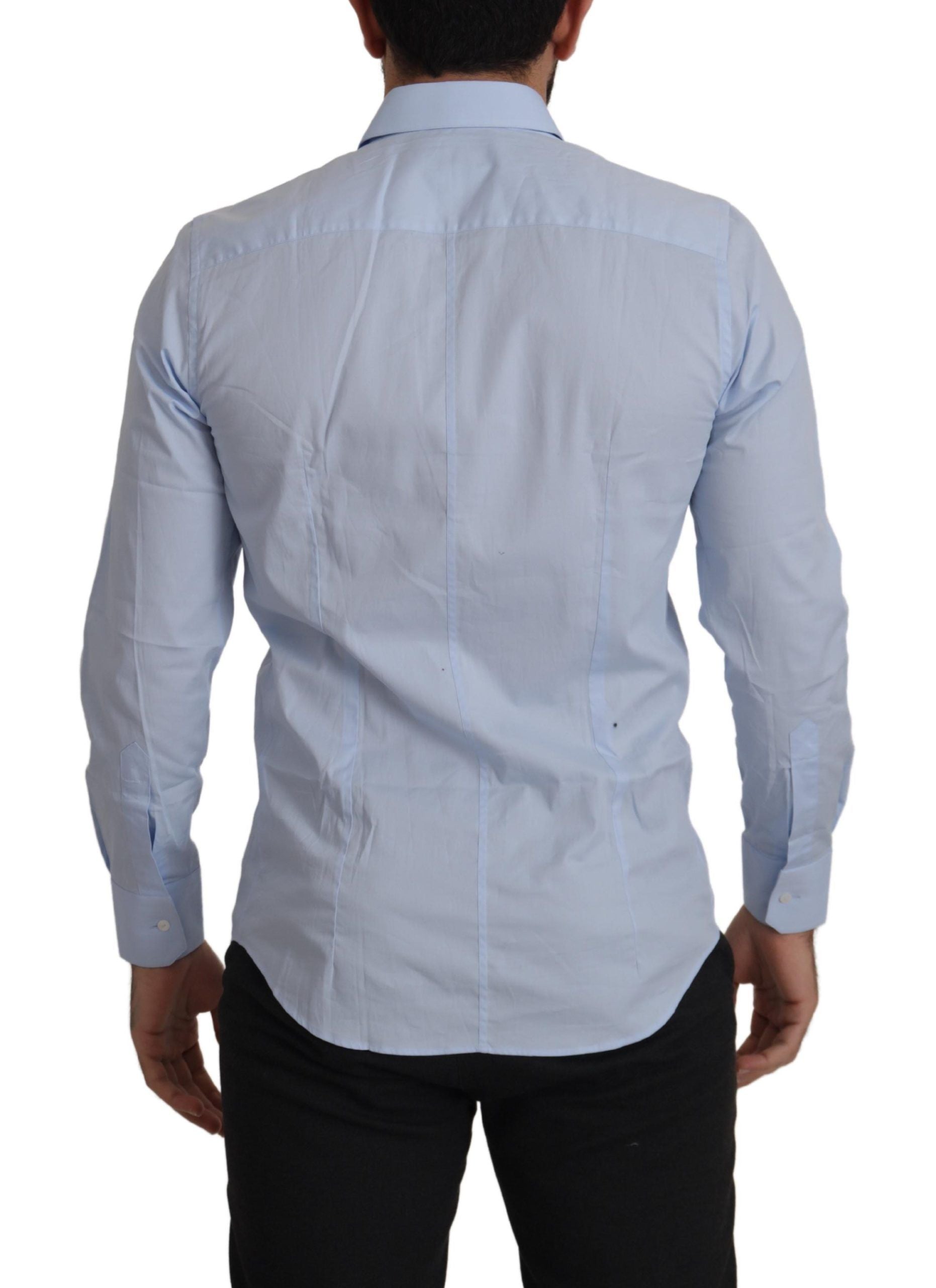 Dolce & Gabbana Luxurious Light Blue Cotton Martini Dress Shirt