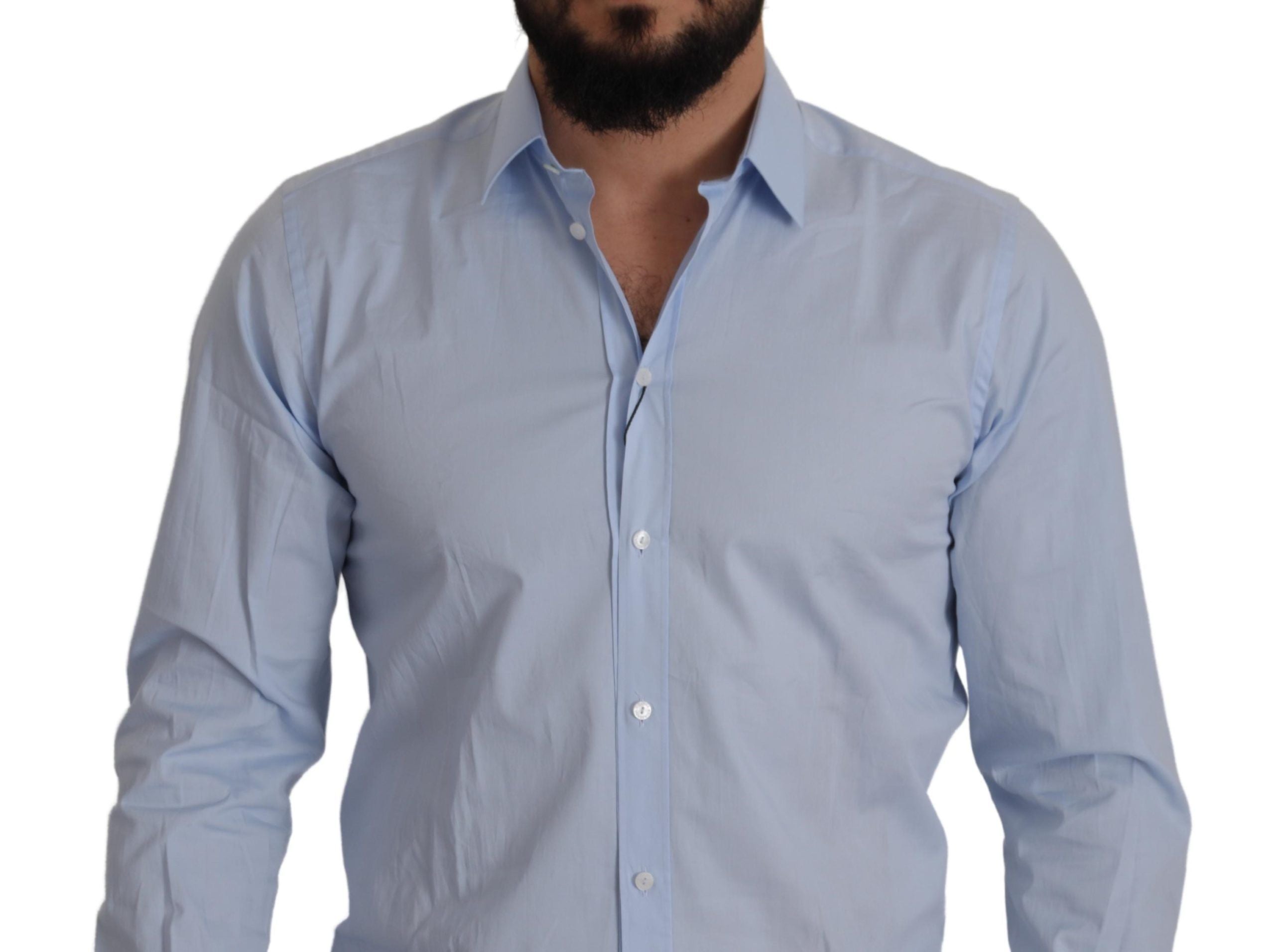 Dolce & Gabbana Luxurious Light Blue Cotton Martini Dress Shirt