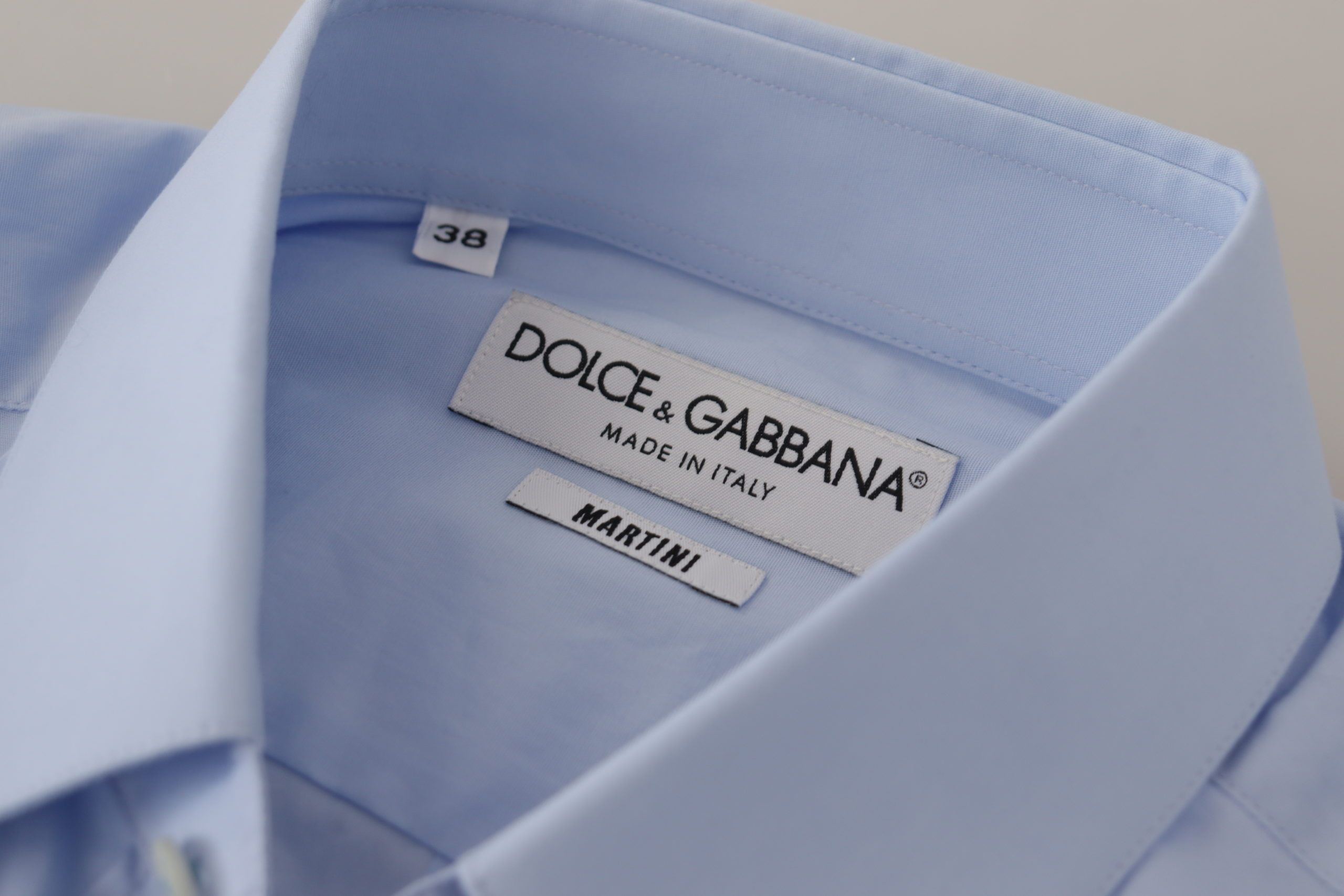 Dolce & Gabbana Luxurious Light Blue Cotton Martini Dress Shirt