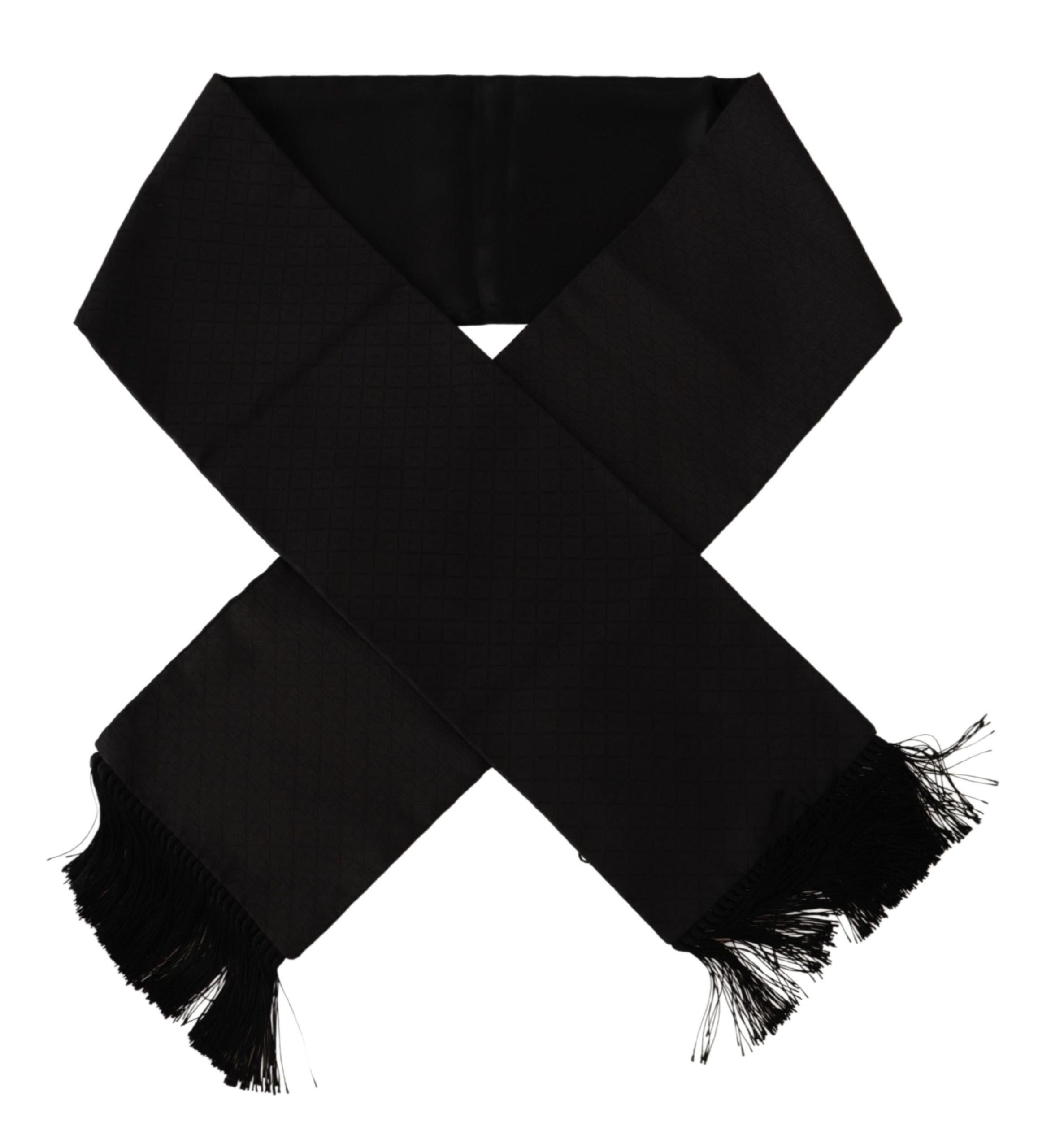 Dolce & Gabbana Elegant Black Silk Men's Scarf Wrap