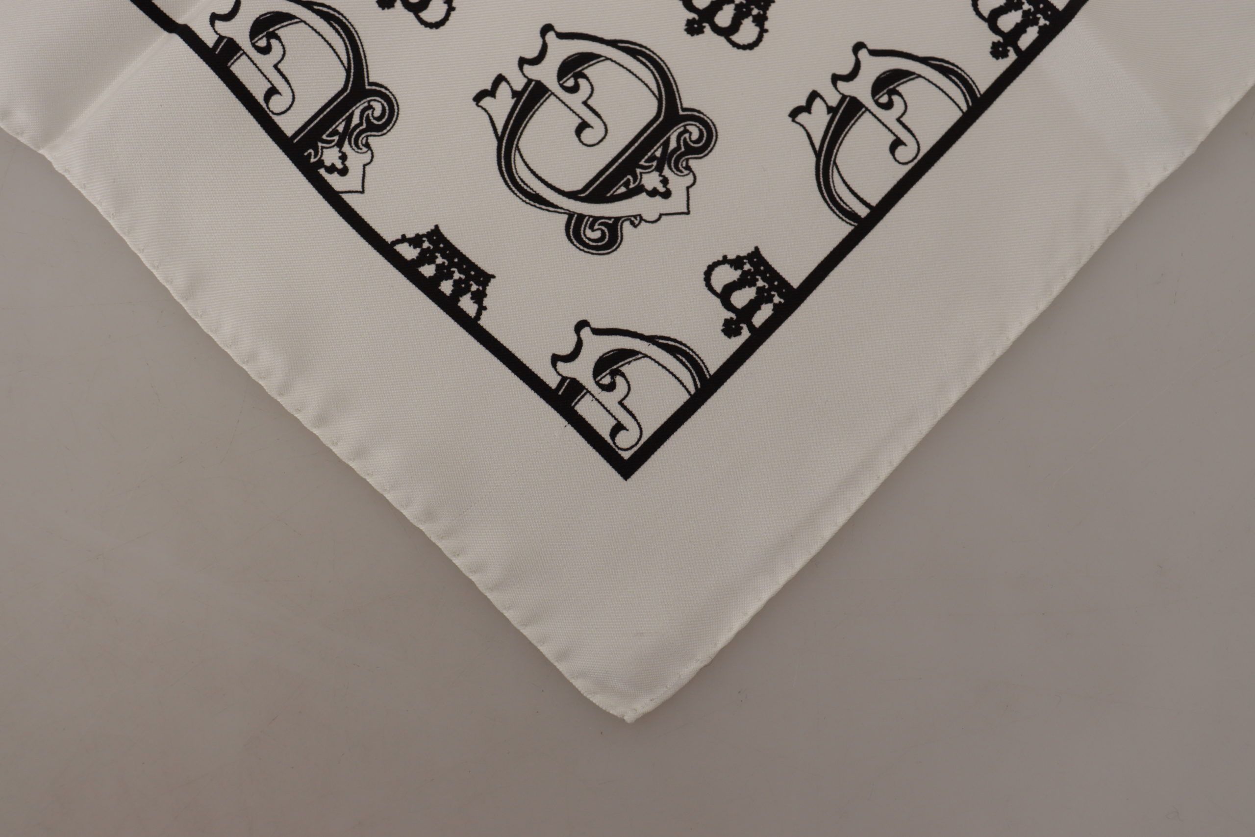 Dolce & Gabbana Elegant Men's White Silk Square Scarf