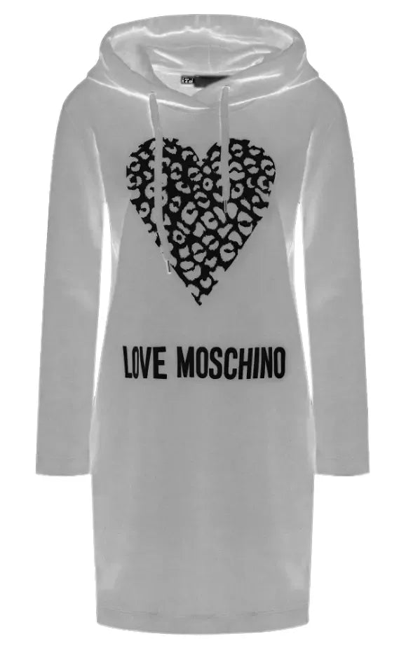 Love Moschino Chic Cotton Sweatshirt Dress with Logo Detail