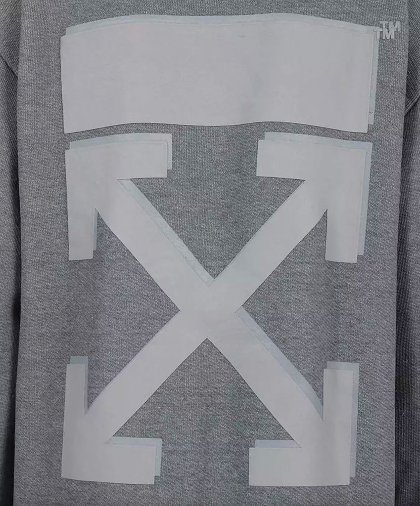 Off-White Iconic Gray Crewneck Designer Sweatshirt